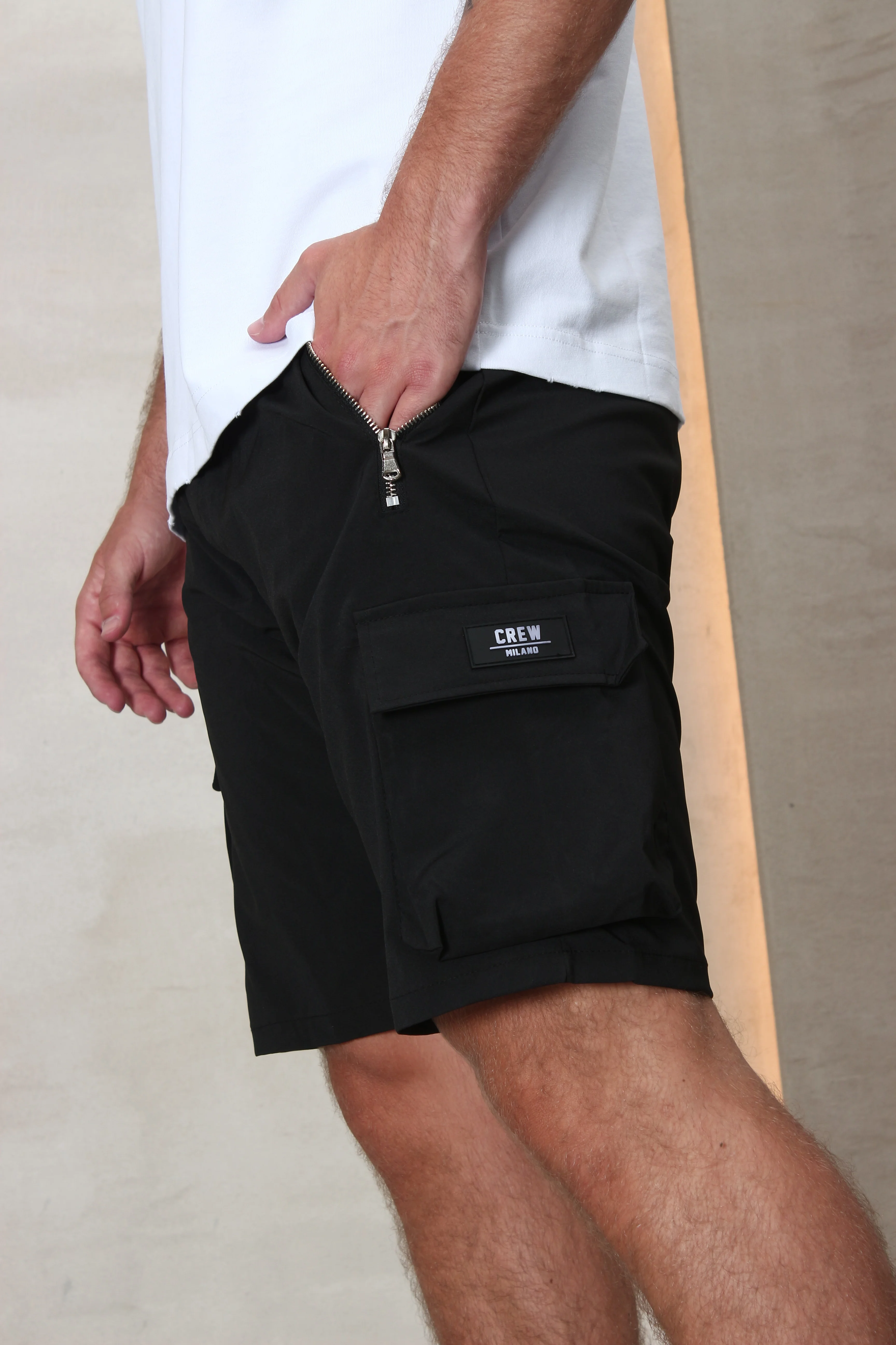 CREW Milano Short Cargo Pants Zipper Long Pocket - Image 11