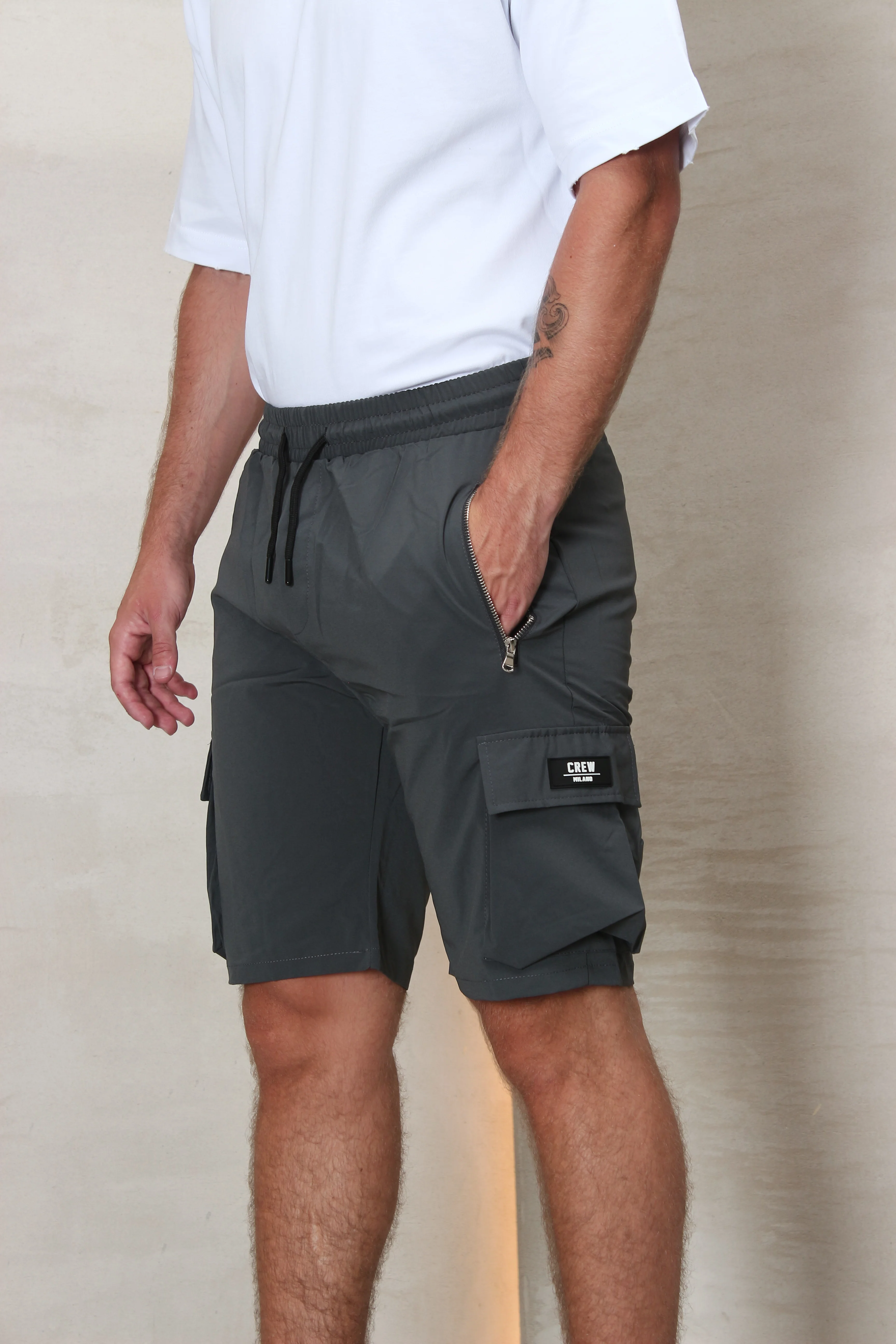 CREW Milano Short Cargo Pants Zipper Long Pocket - Image 21