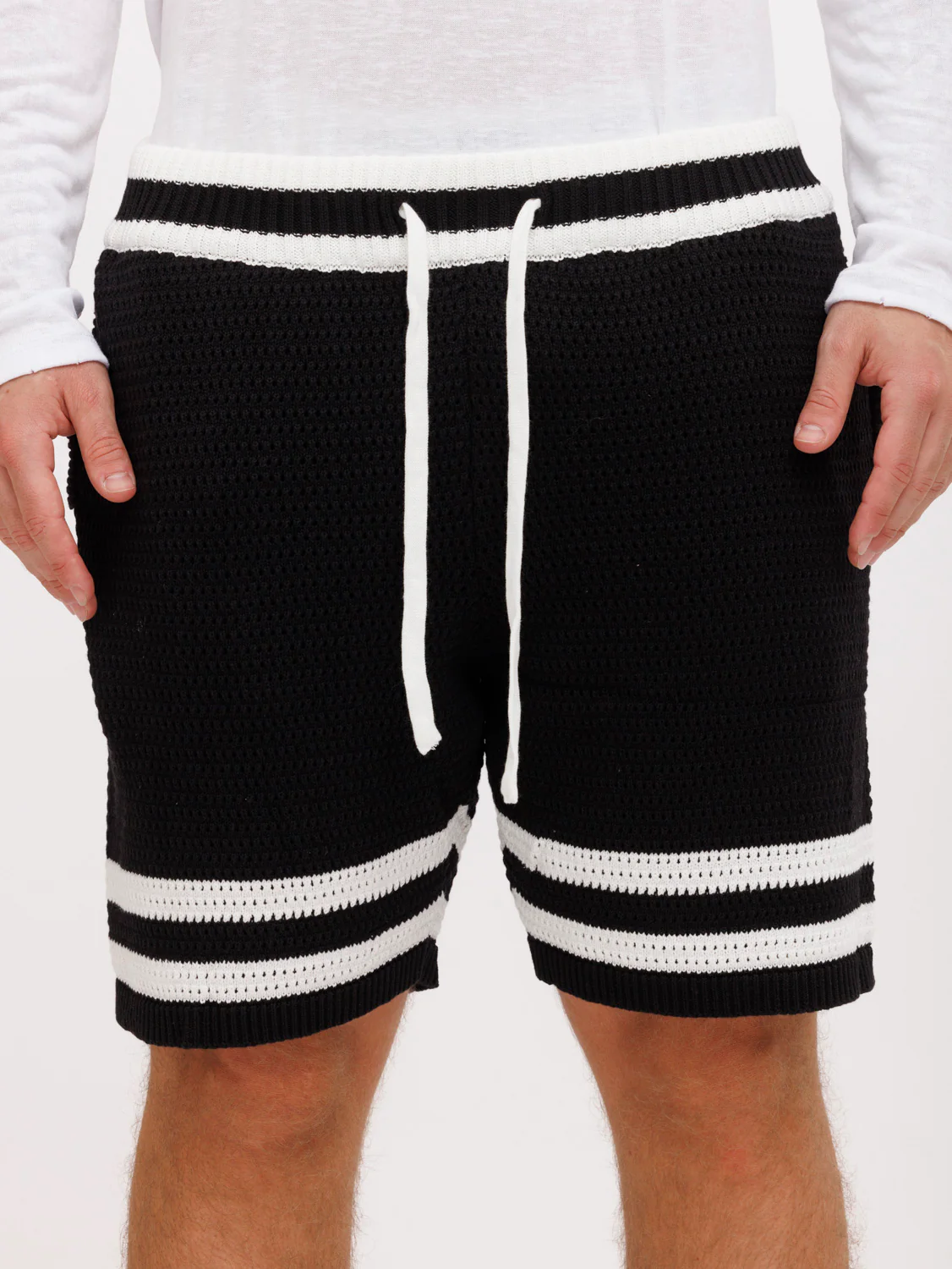 CREW Milano Tennis Shorts Knitwear Black - Image 3