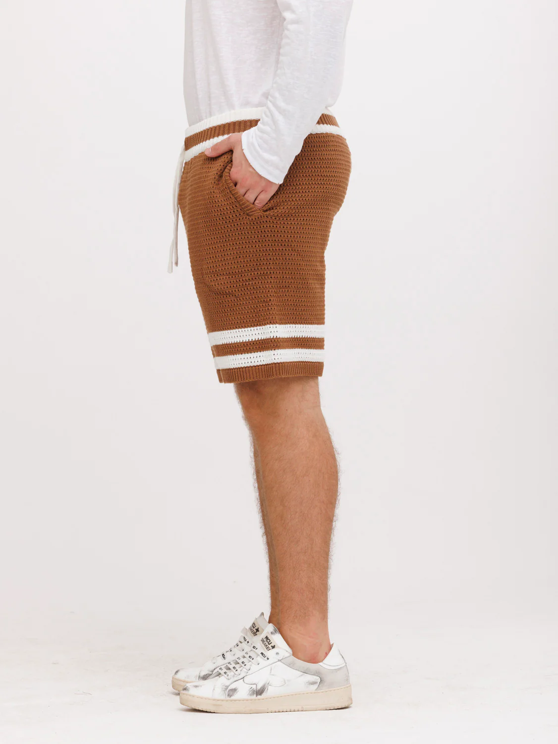 CREW Milano Tennis Shorts Knitwear Brown - Image 2