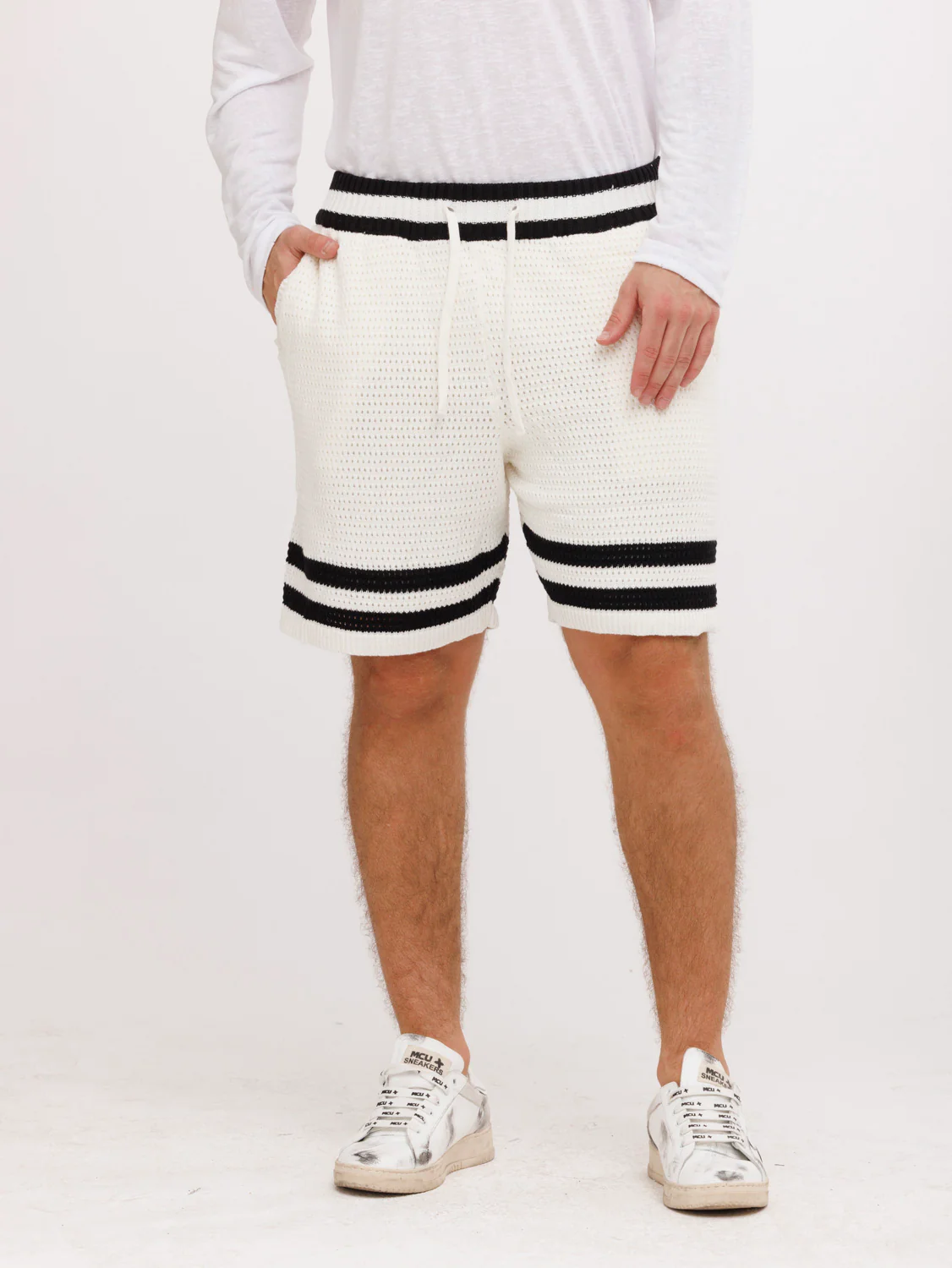 CREW Milano Tennis Shorts Knitwear White