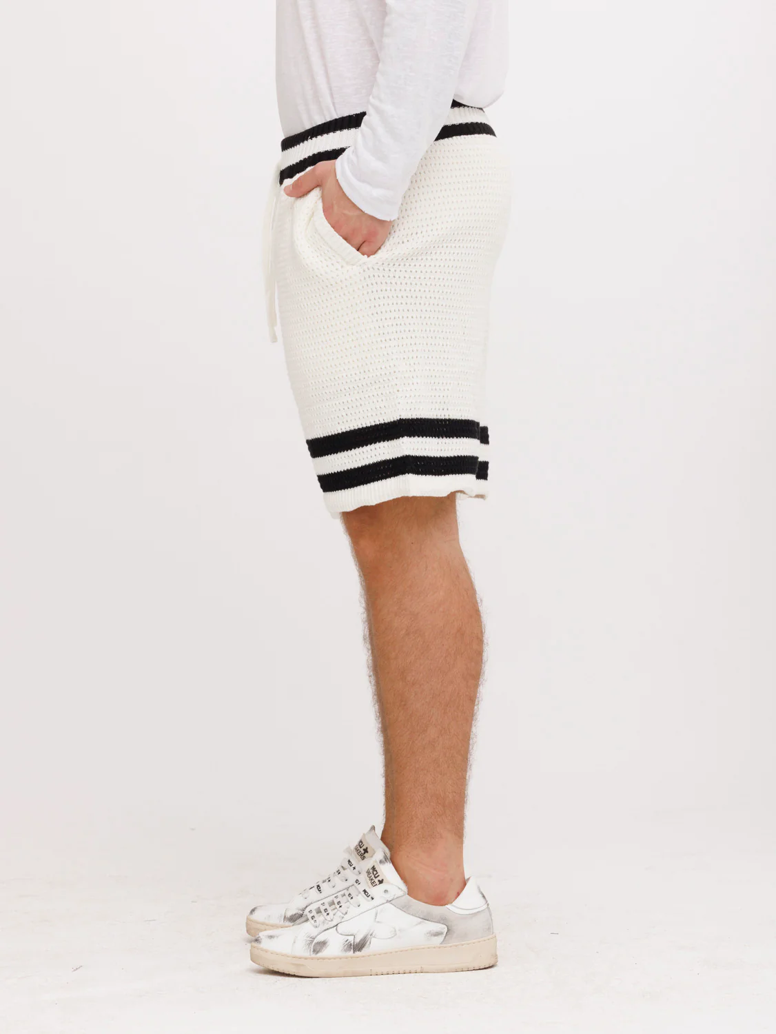 CREW Milano Tennis Shorts Knitwear White - Image 3