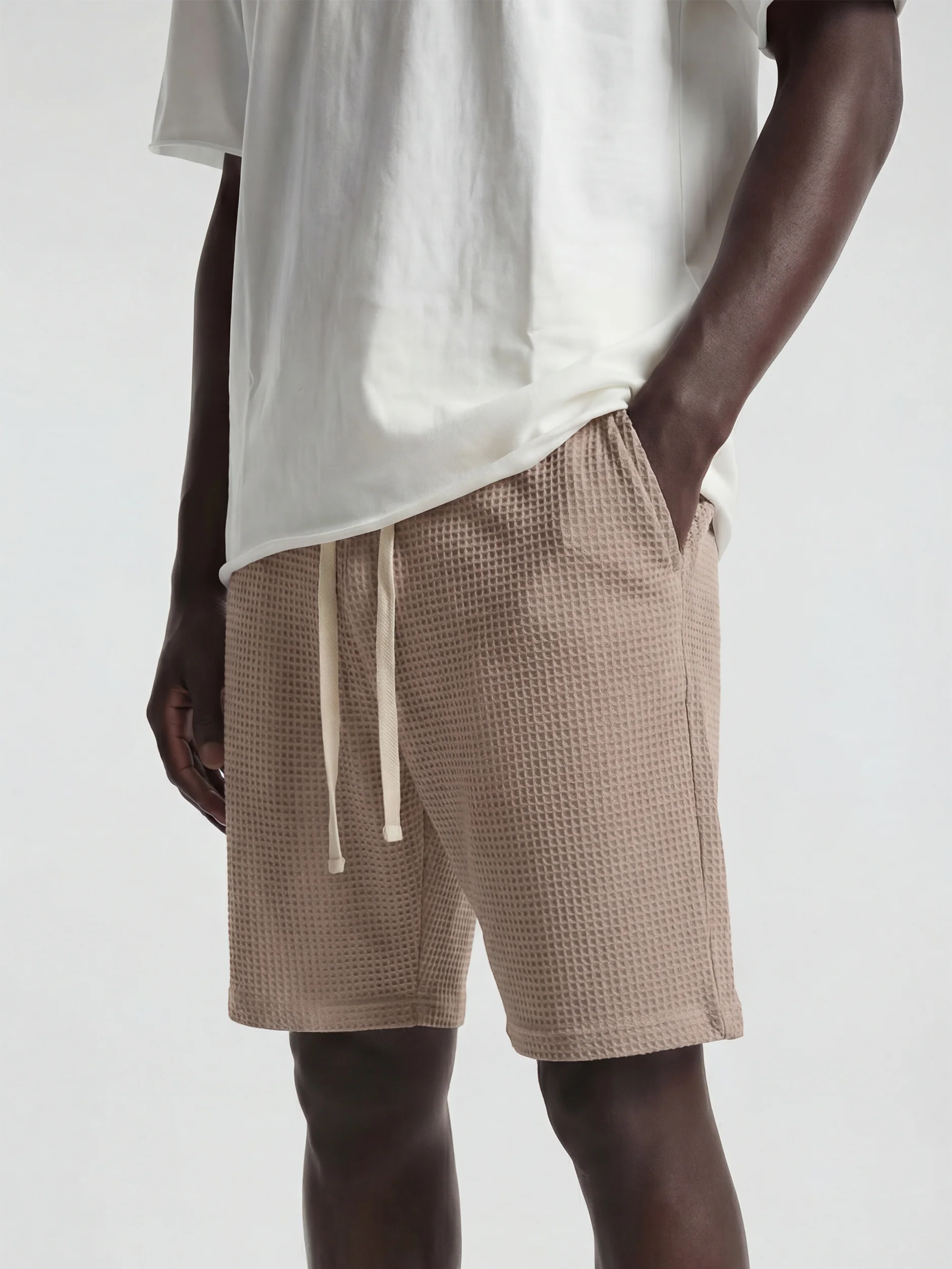 CREW Milano Waffle Shorts Beige - Image 2