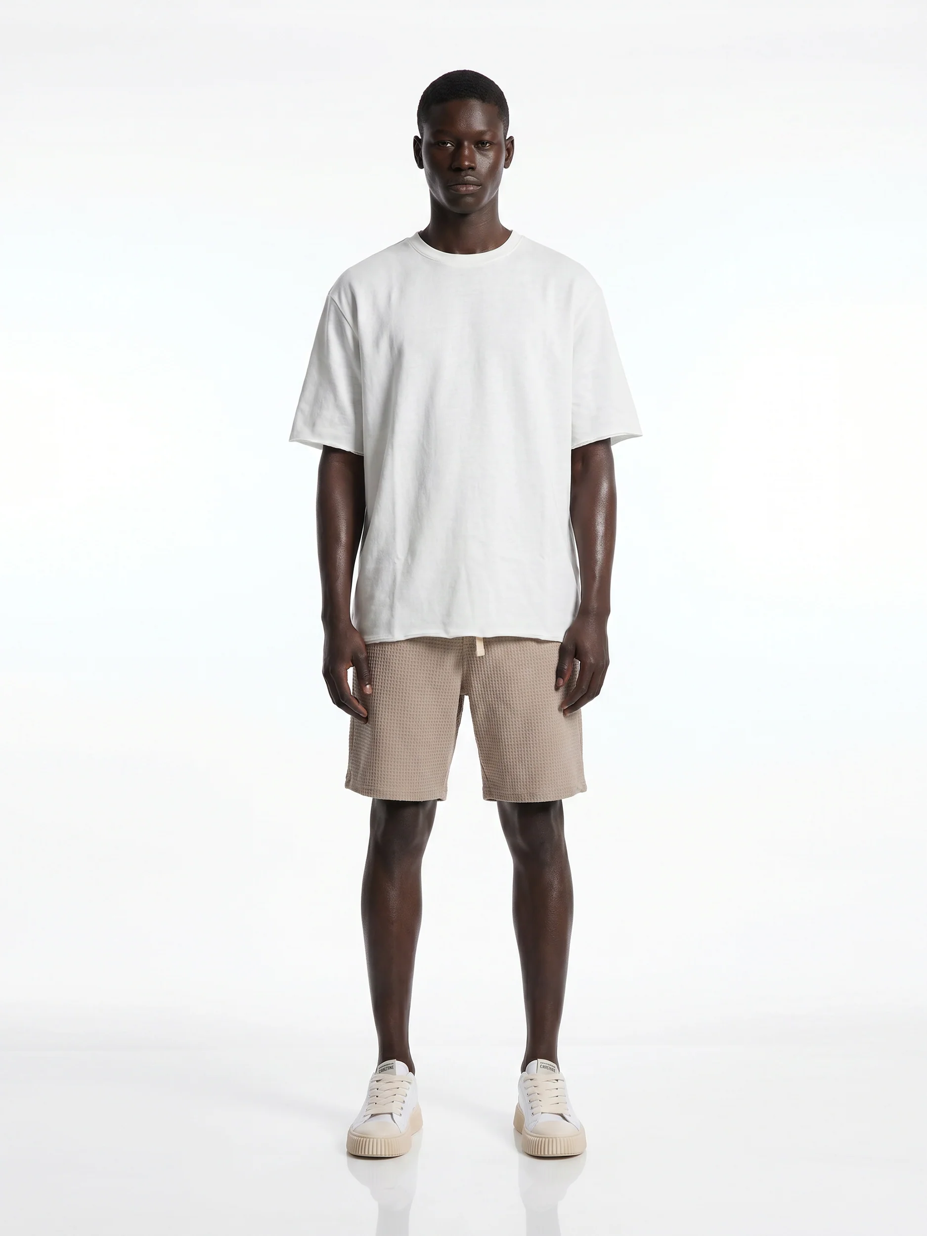 CREW Milano Waffle Shorts Beige - Image 3