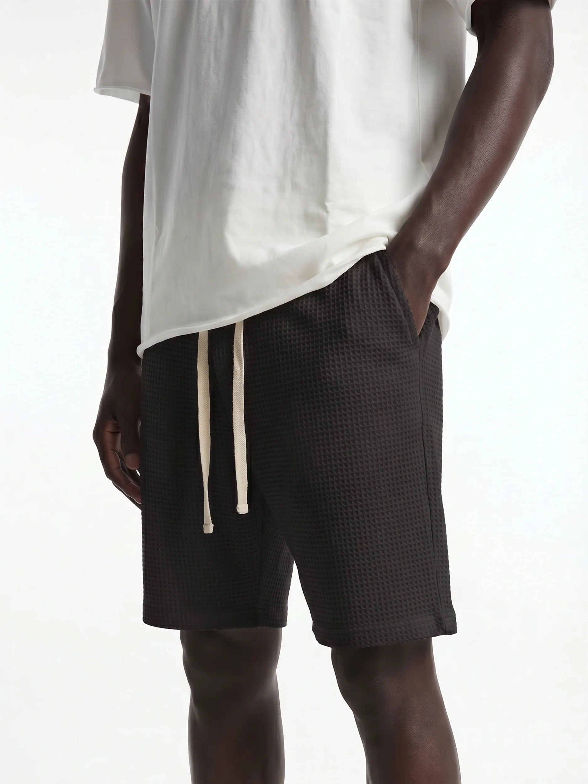 CREW Milano Waffle Shorts Black - Image 2