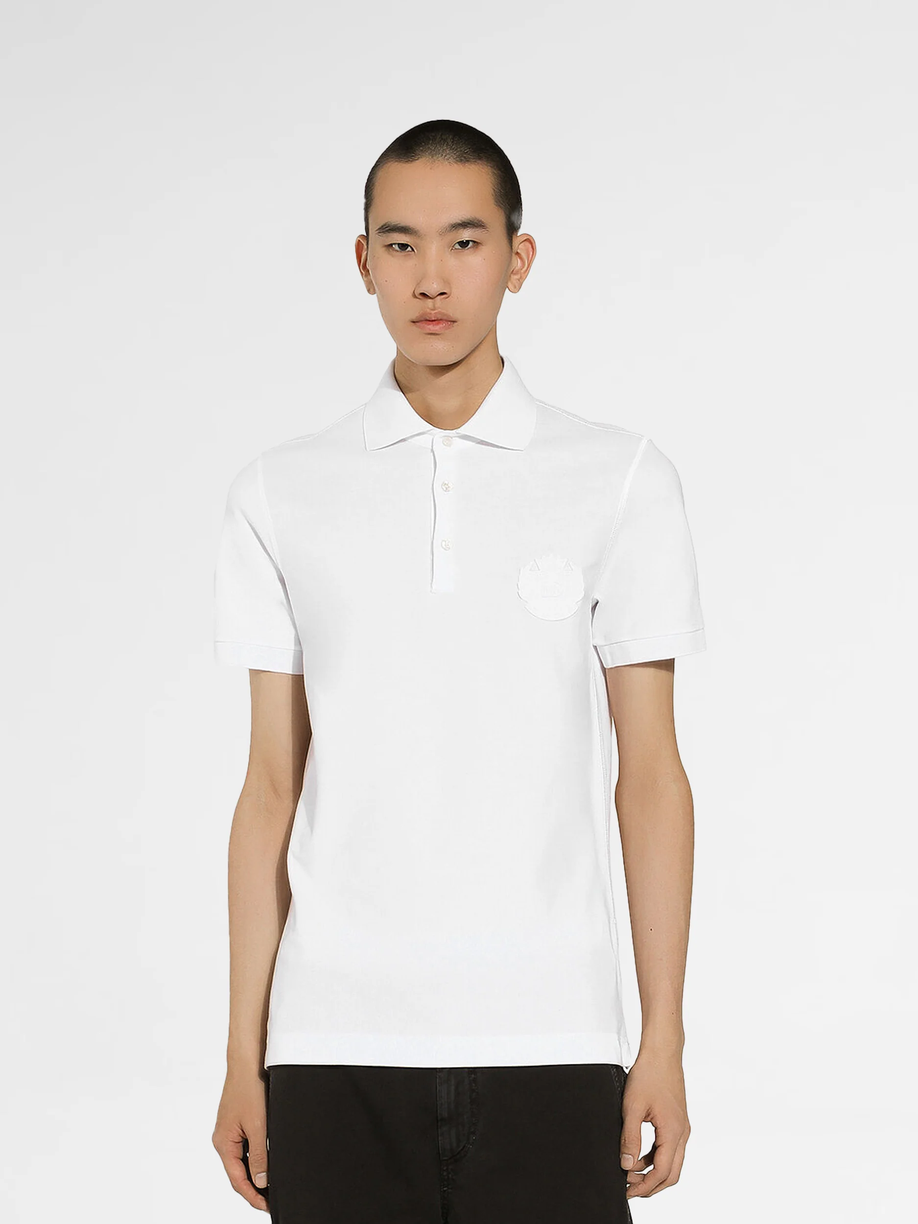 Dolce & Gabbana Cotton polo-shirt with DG logo embroidery