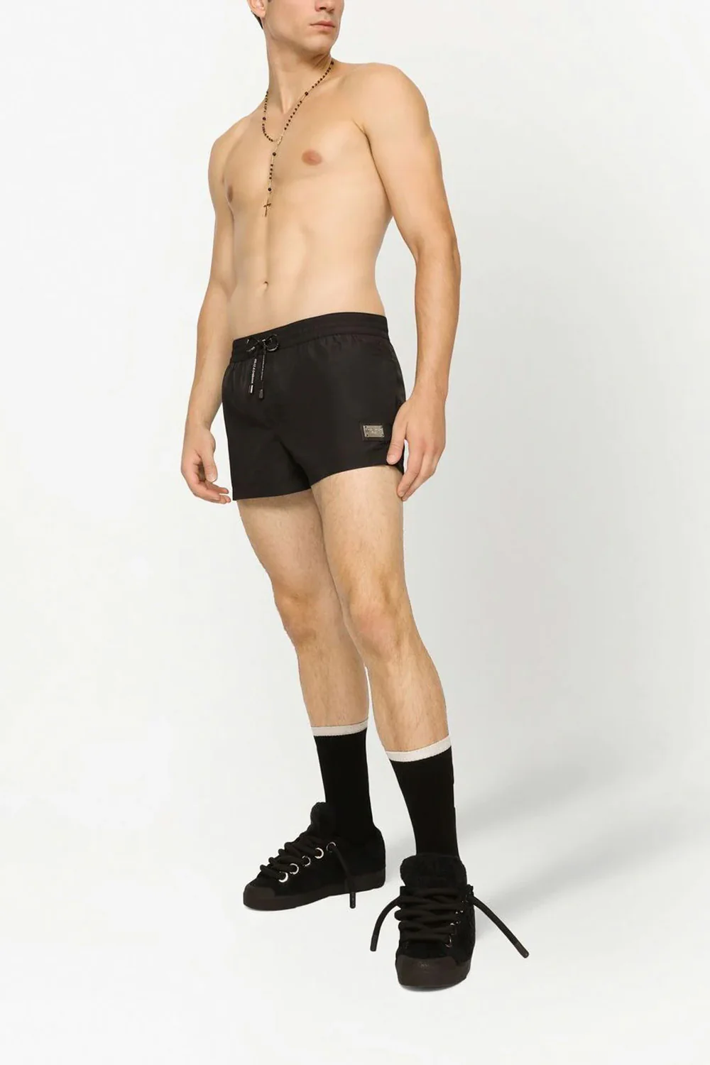 Dolce & Gabbana DG Essentials logo-plaque swim shorts - Image 4