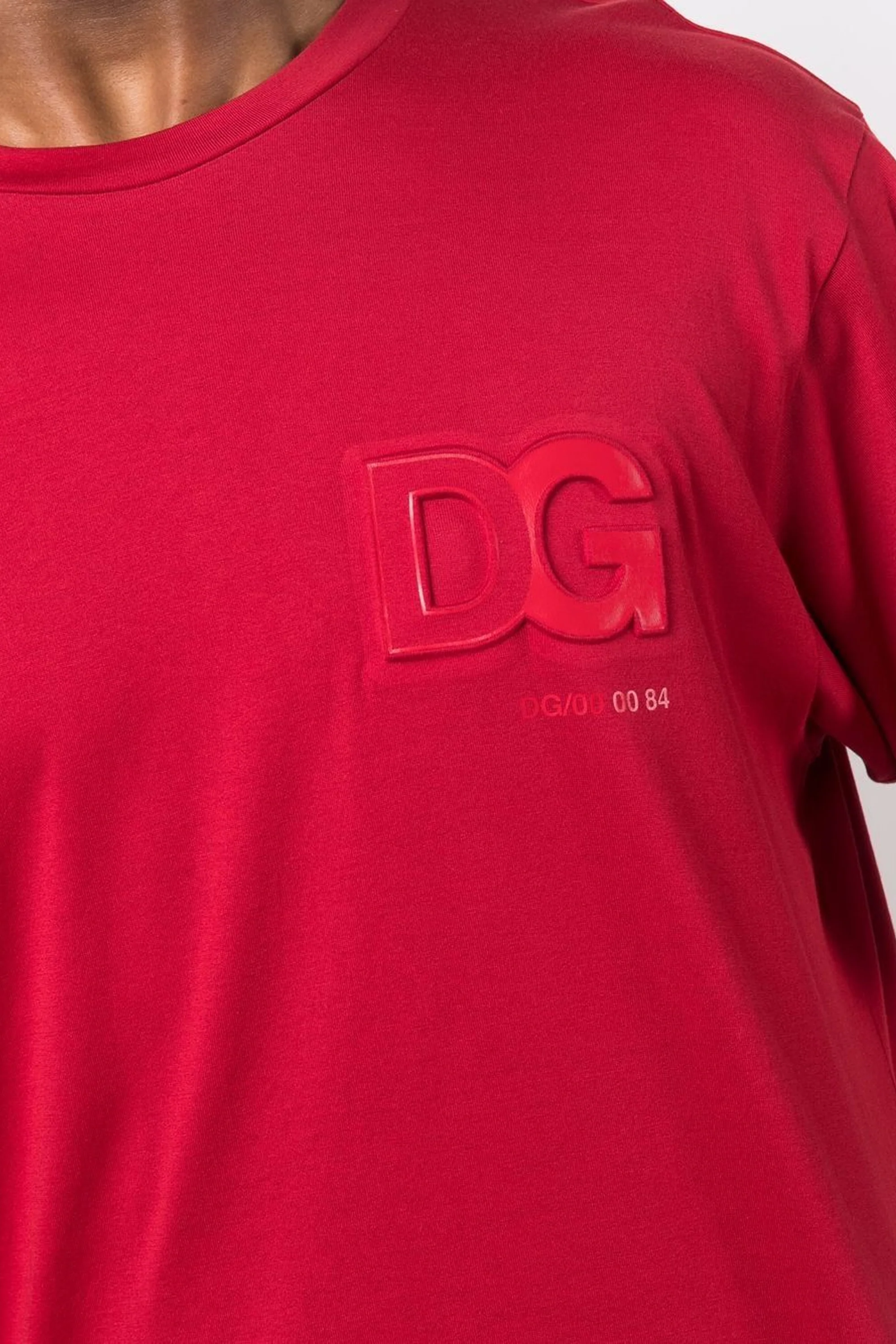 Dolce & Gabbana logo-embossed Red cotton T-shirt - Image 2