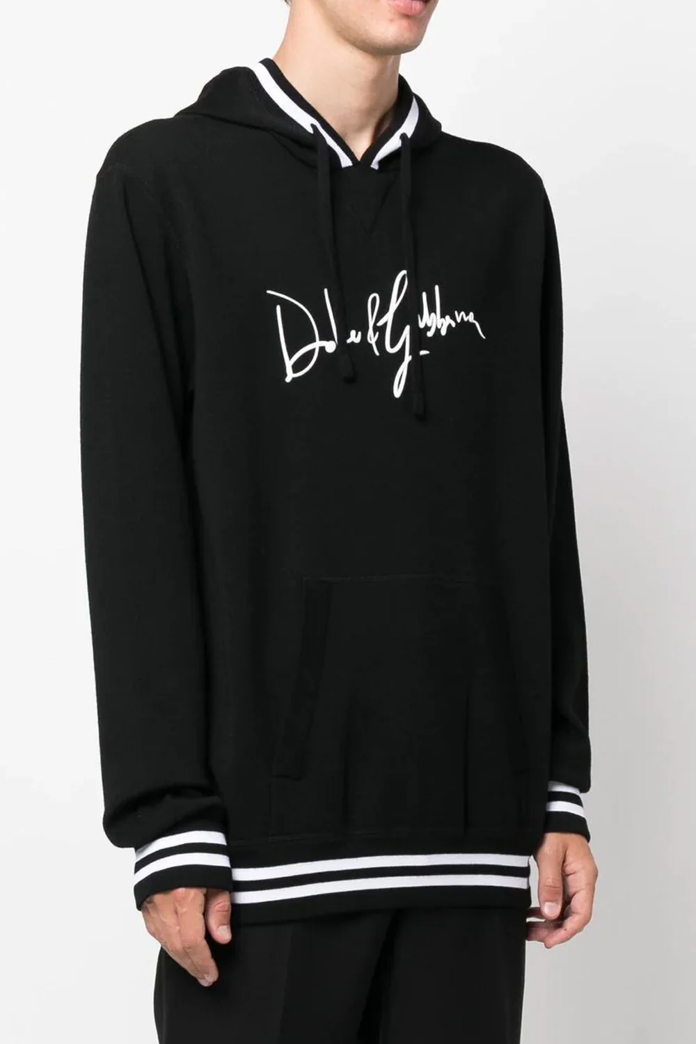 Dolce & Gabbana logo-print detail drawstring hoodie - Image 2