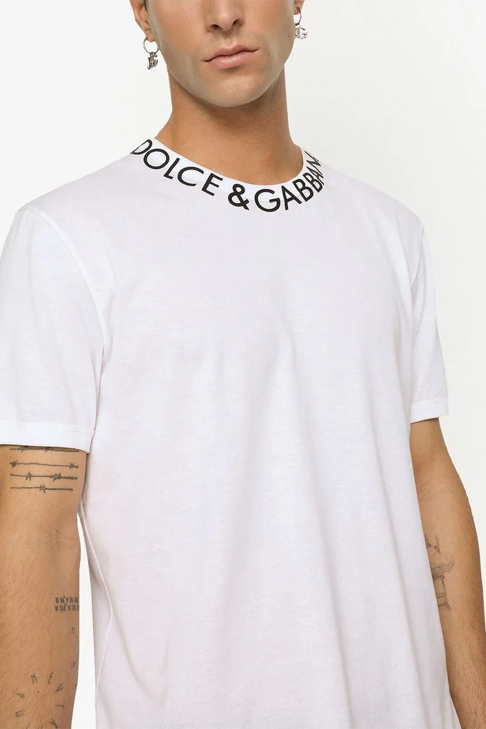 Dolce & Gabbana logo-print neckline T-shirt white - Image 3