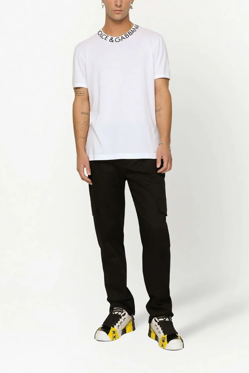Dolce & Gabbana logo-print neckline T-shirt white - Image 4