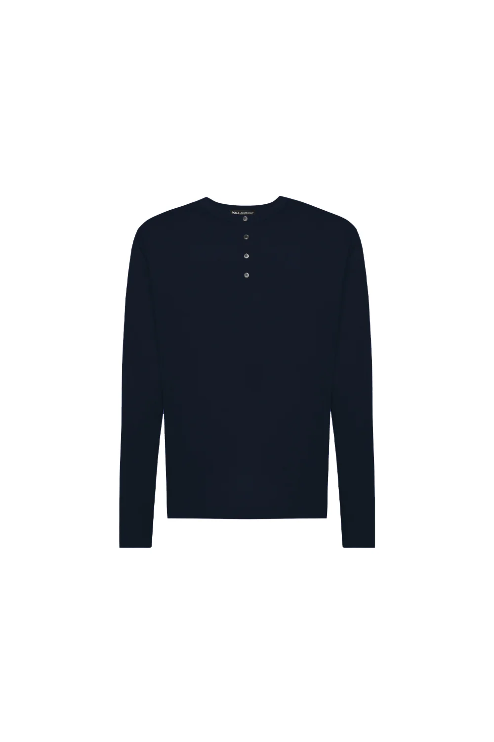 Dolce & Gabbana long sleeves t-shirt Button Placket blue navy