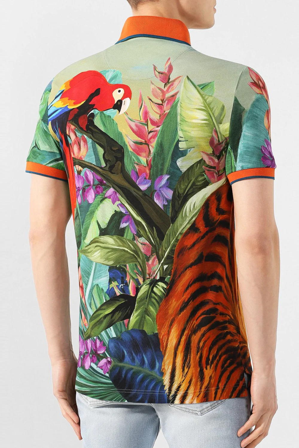 Dolce & Gabbana Print Short Sleeved Polo Shirt - Image 4