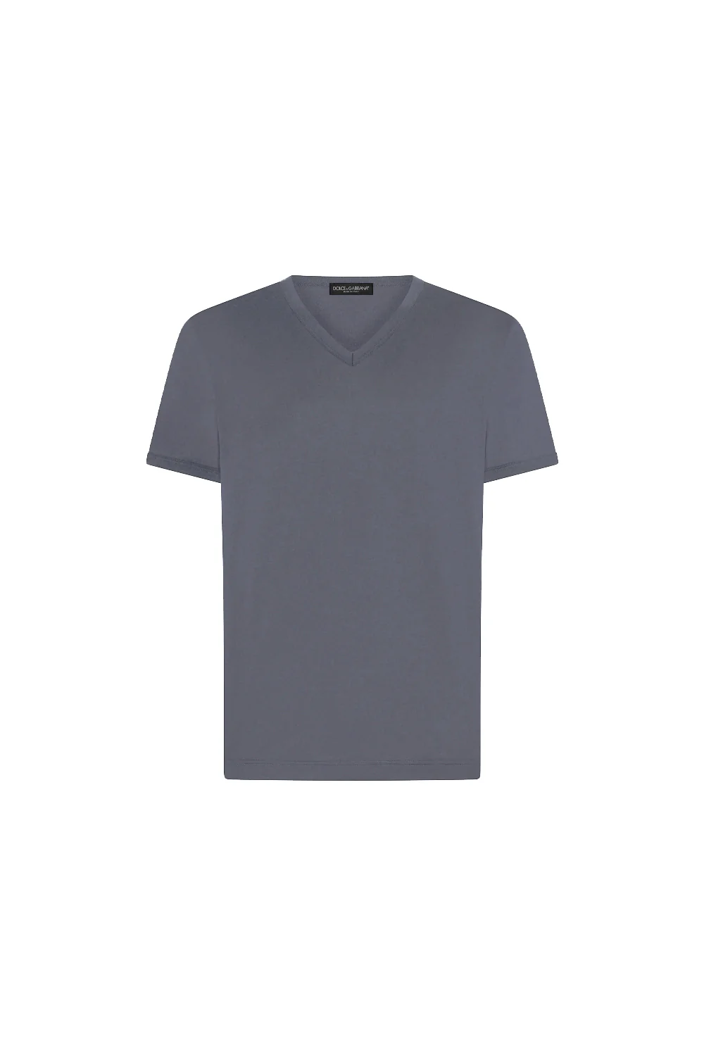 Dolce & Gabbana T-shirt neck logo tag light grey