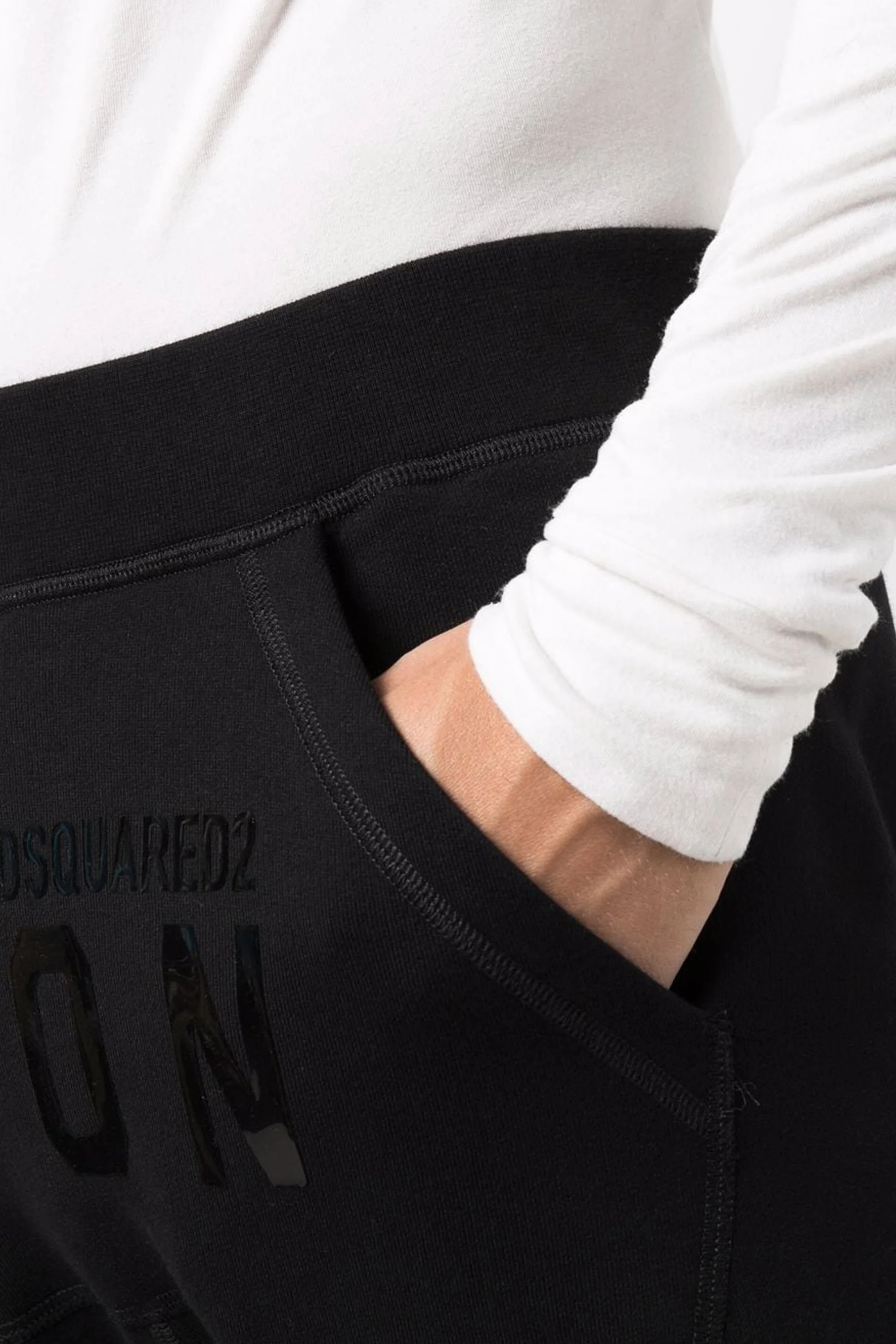 DSQUARED2 Black ICON Shine Logo Sweatpants - Image 4