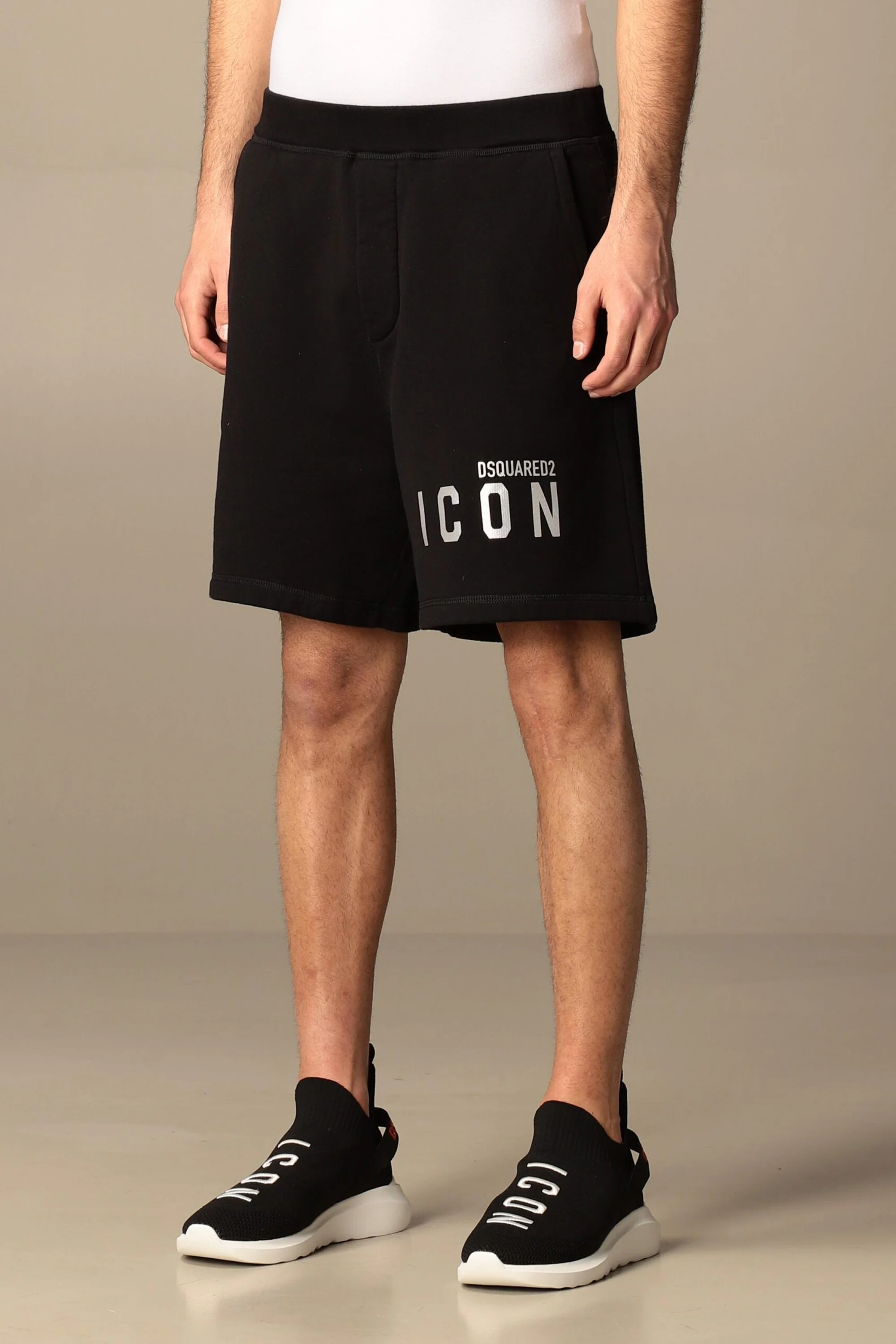 DSQUARED2 Black Silver Icon Logo Shorts - Image 3