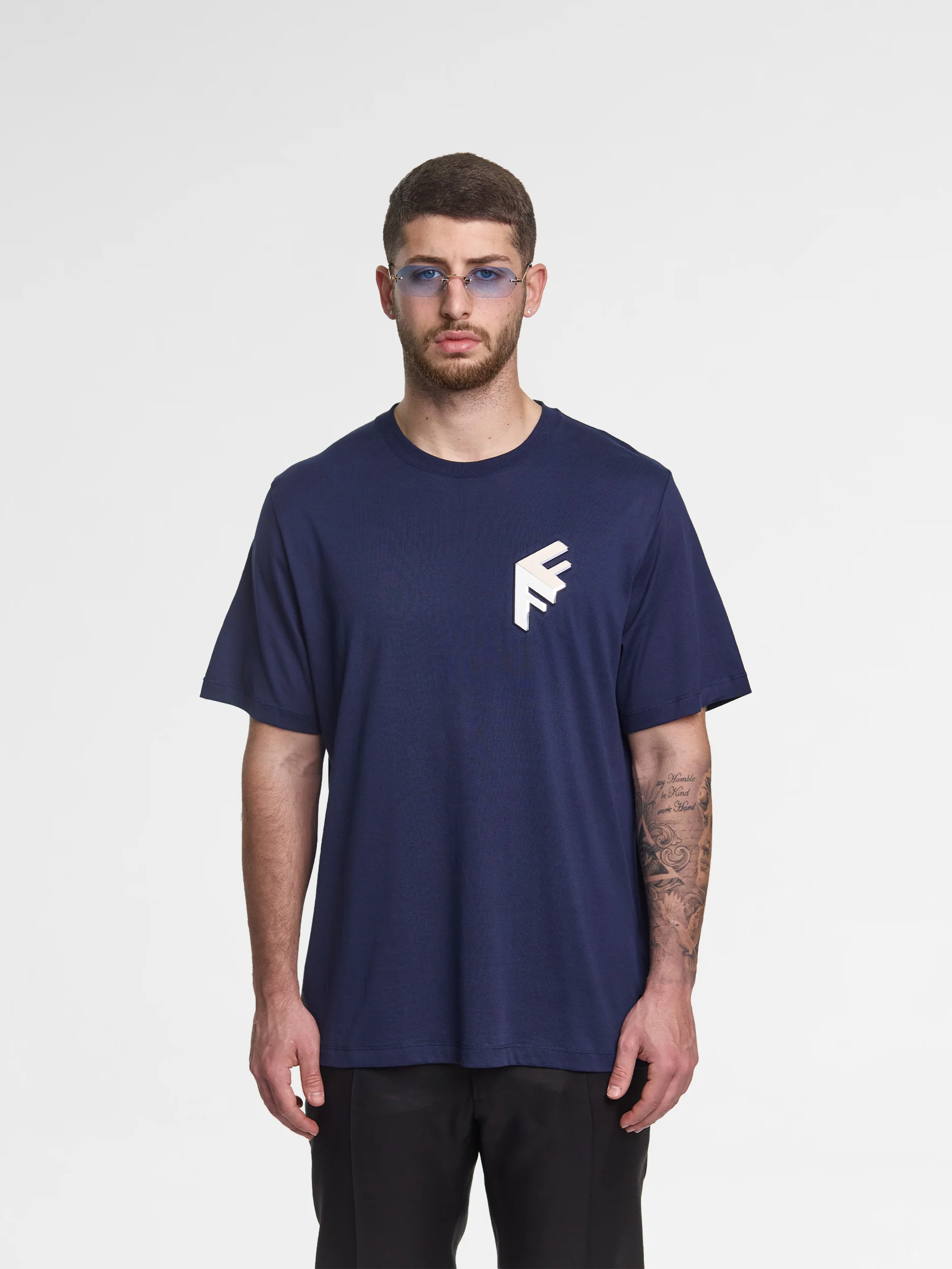Fendi Logo Moonlight Block Crewneck T-Shirt