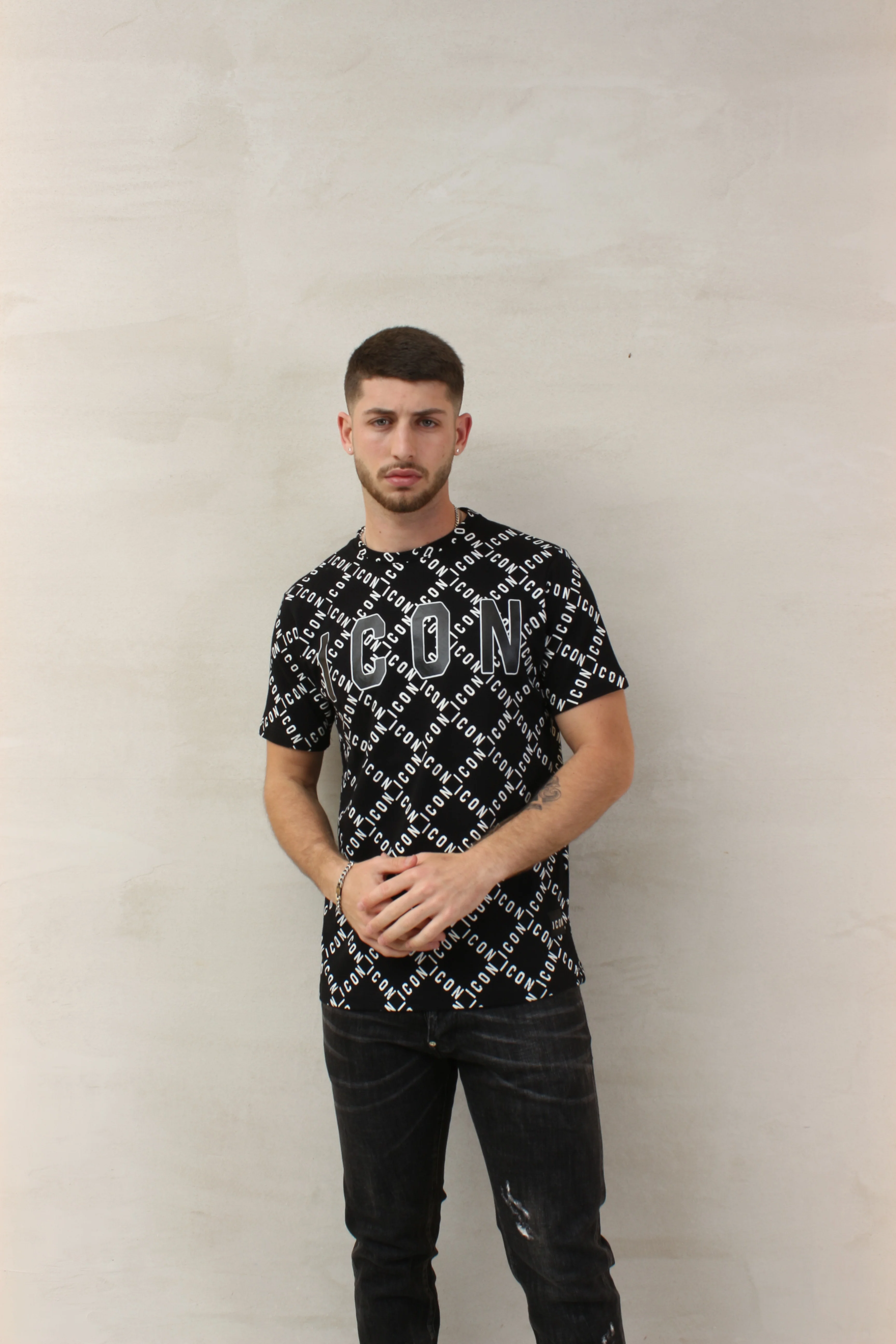 ICON T-Shirt Logo Slim Fit Black - Image 2
