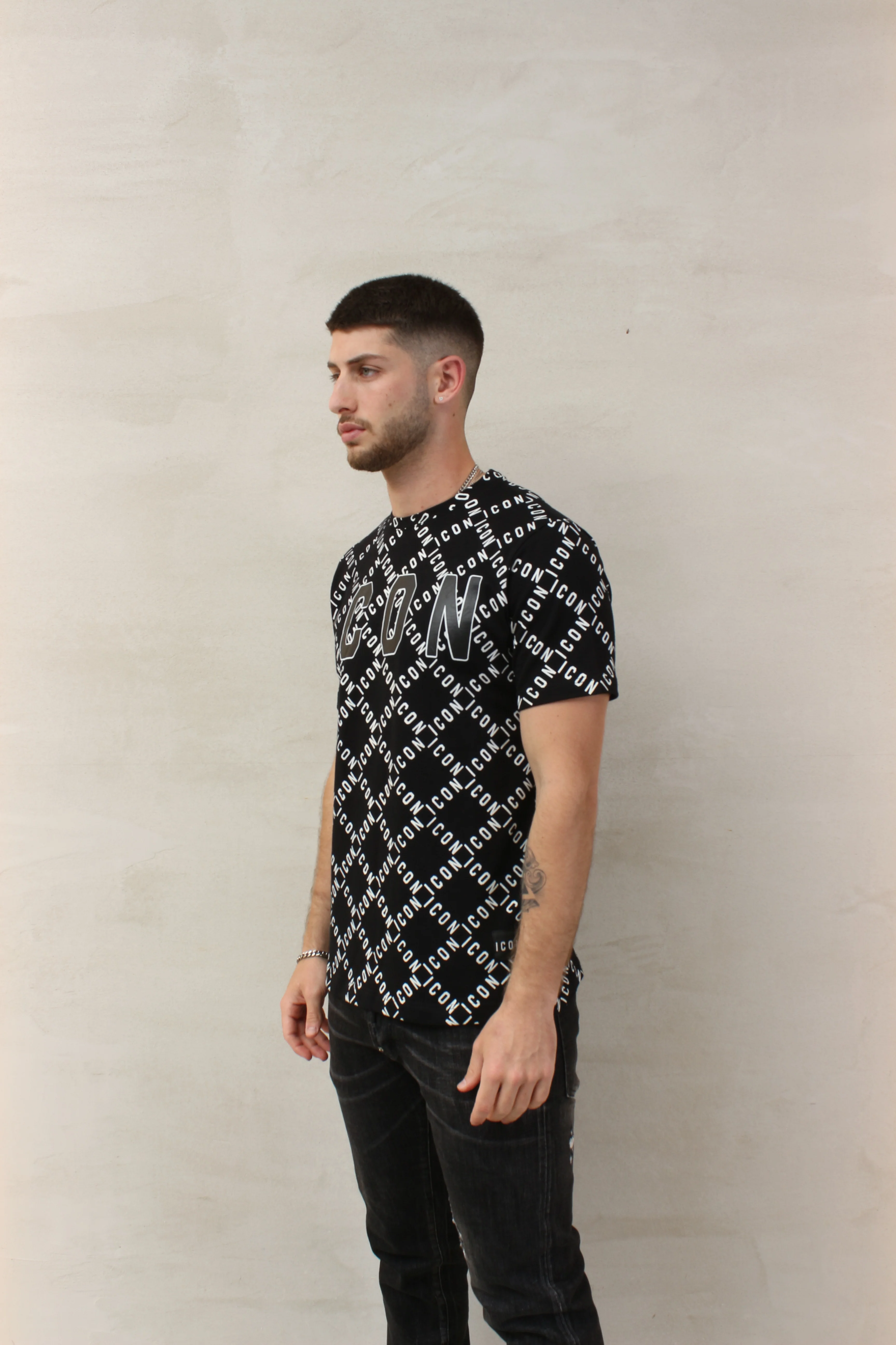 ICON T-Shirt Logo Slim Fit Black - Image 3