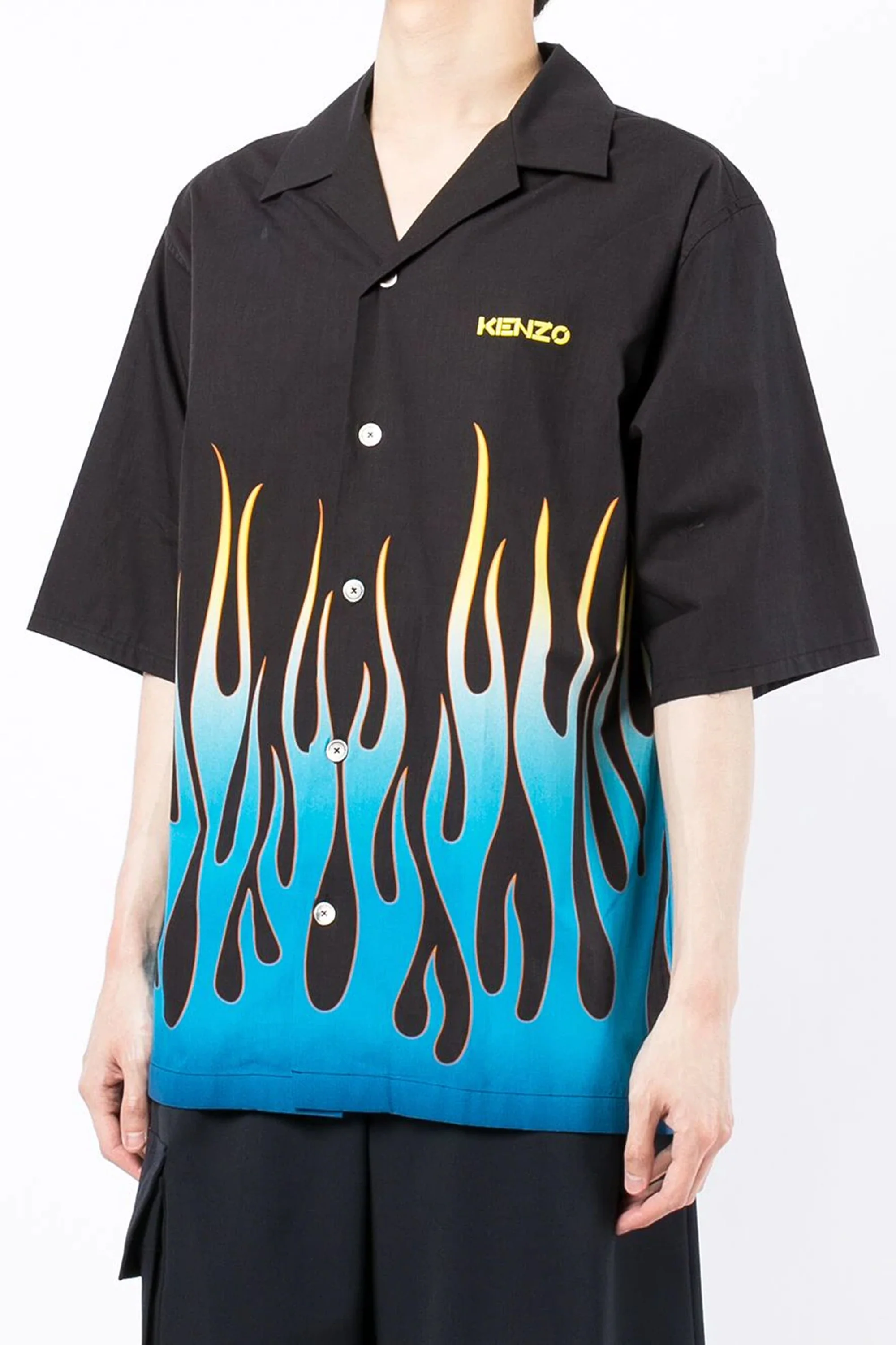 Kenzo flame-print branded short-sleeve shirt - Image 4