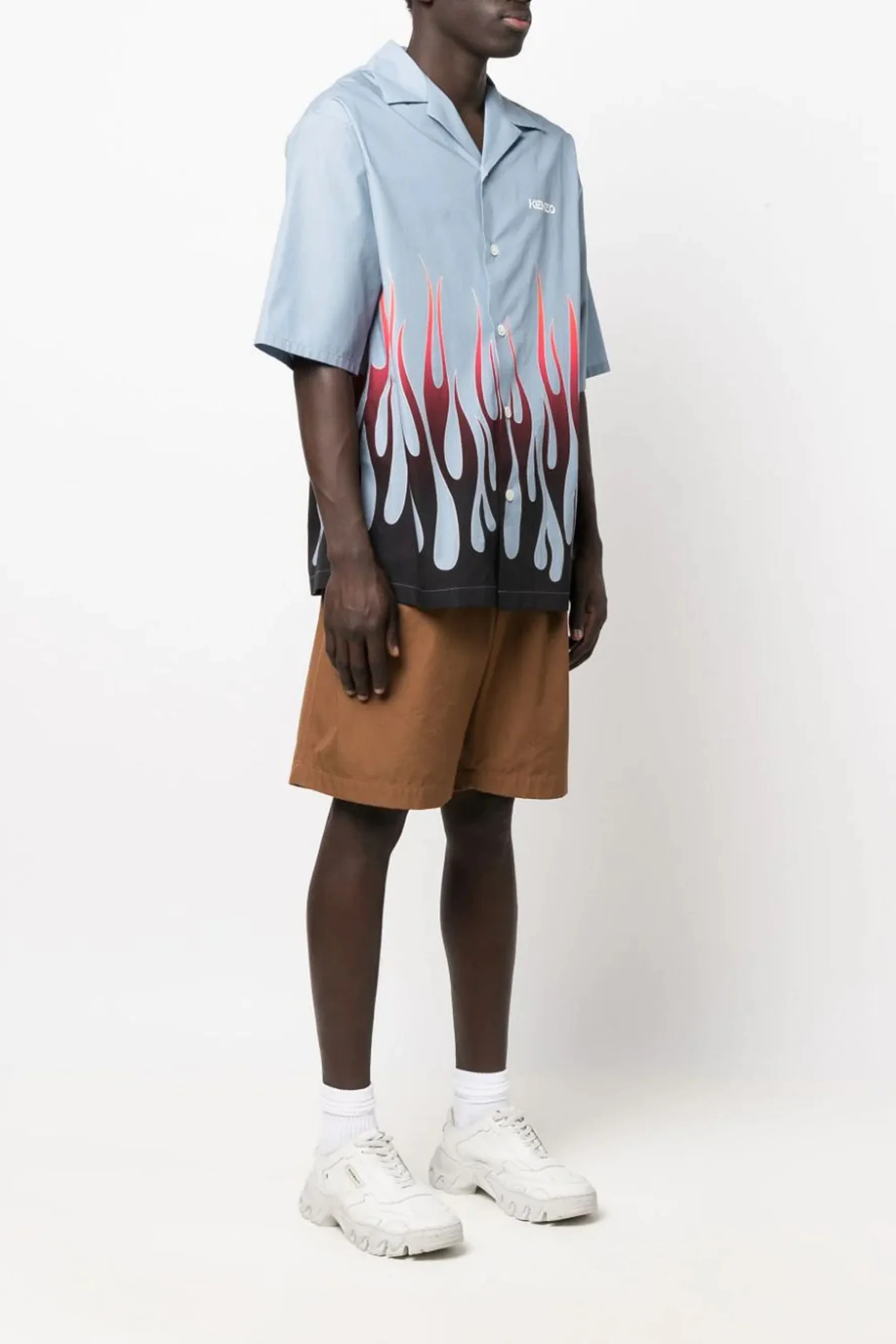 Kenzo flame-print branded short-sleeve shirt - Image 4
