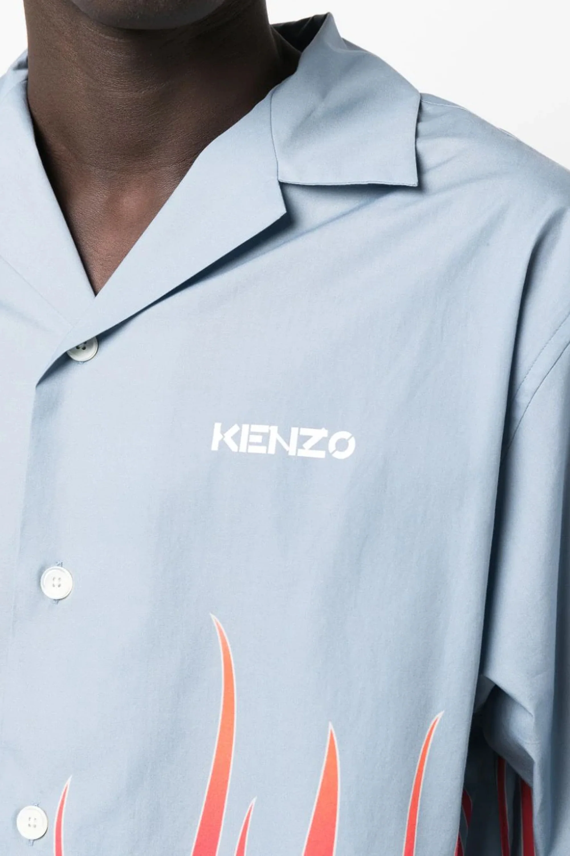 Kenzo flame-print branded short-sleeve shirt - Image 5