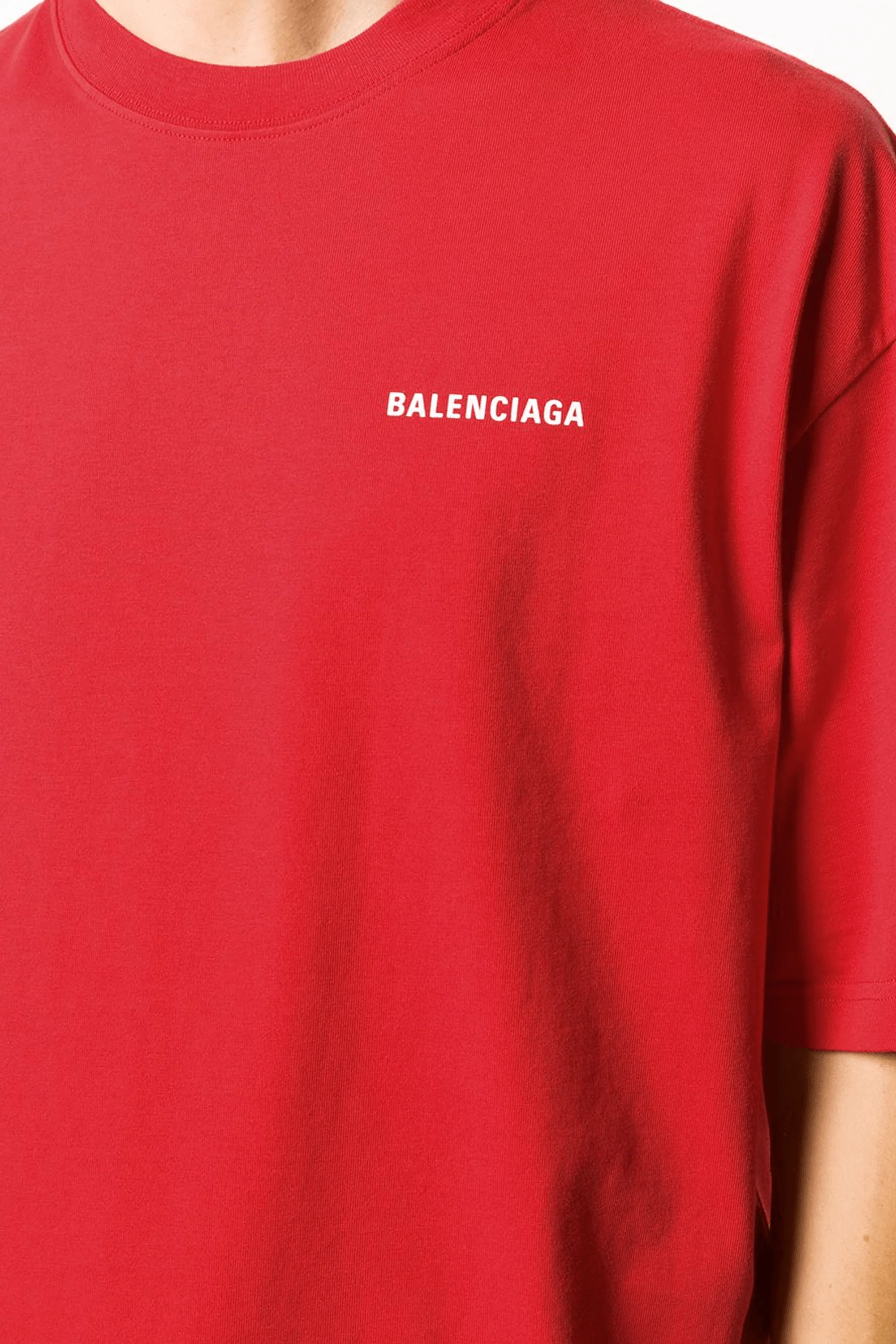 Balenciaga Logo Print Oversized Red - Image 3