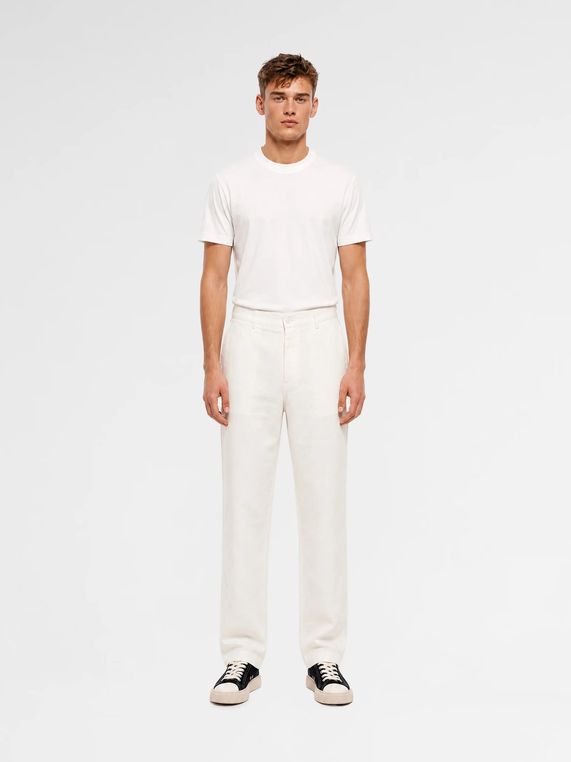 MAISON 9 PARIS Beige Linen Trousers Pants - Image 2