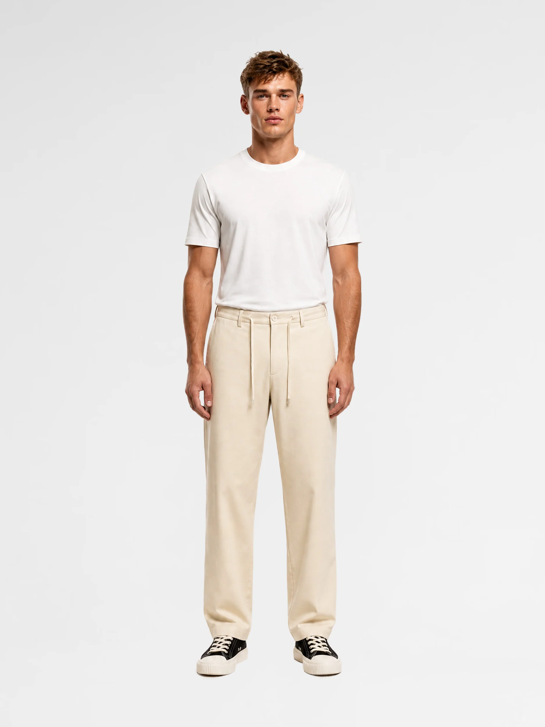 MAISON 9 PARIS Beige Soft Cotton Trousers Pants - Image 2