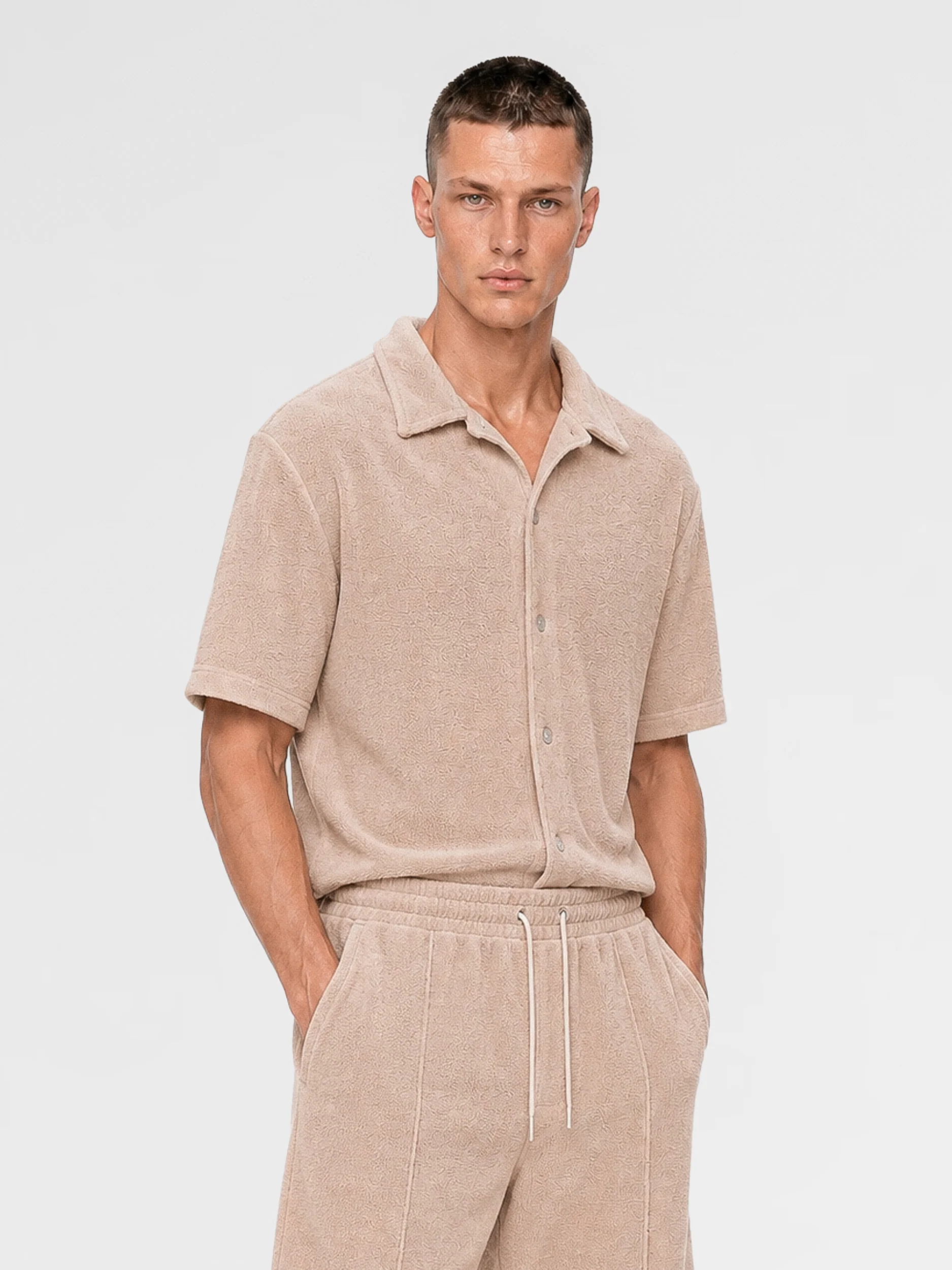 MAISON 9 PARIS Beige Towel Shirt / Shorts - Image 2