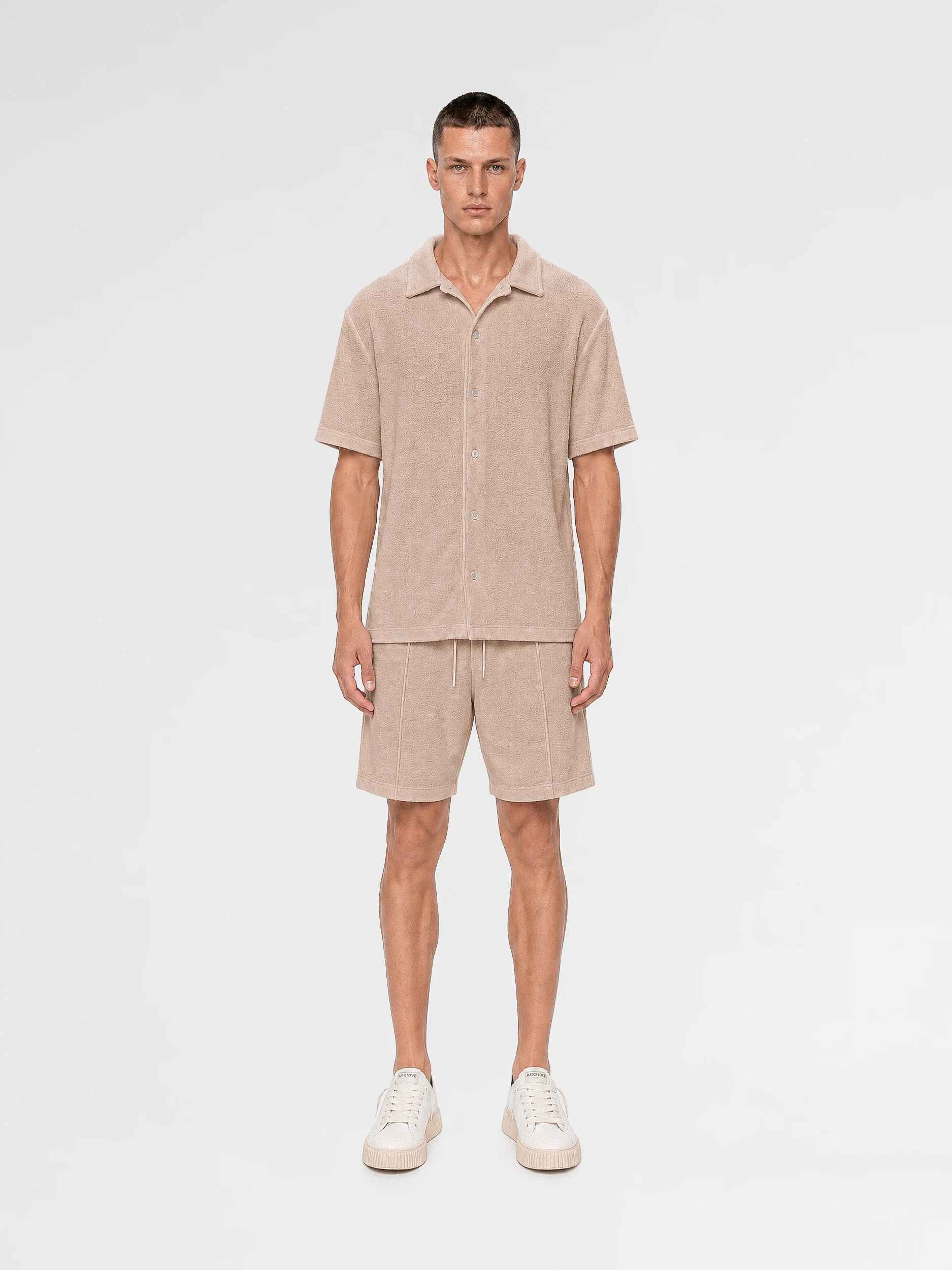 MAISON 9 PARIS Beige Towel Shirt / Shorts - Image 4