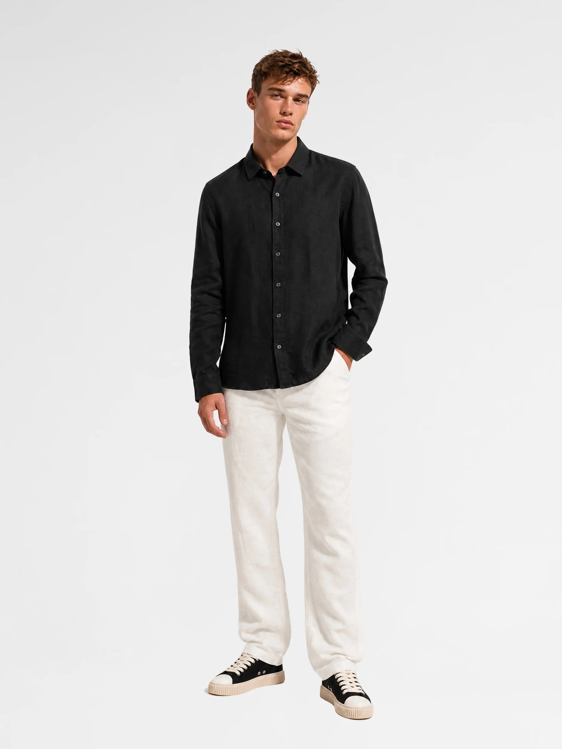 MAISON 9 PARIS Black Linen Shirt - Image 2