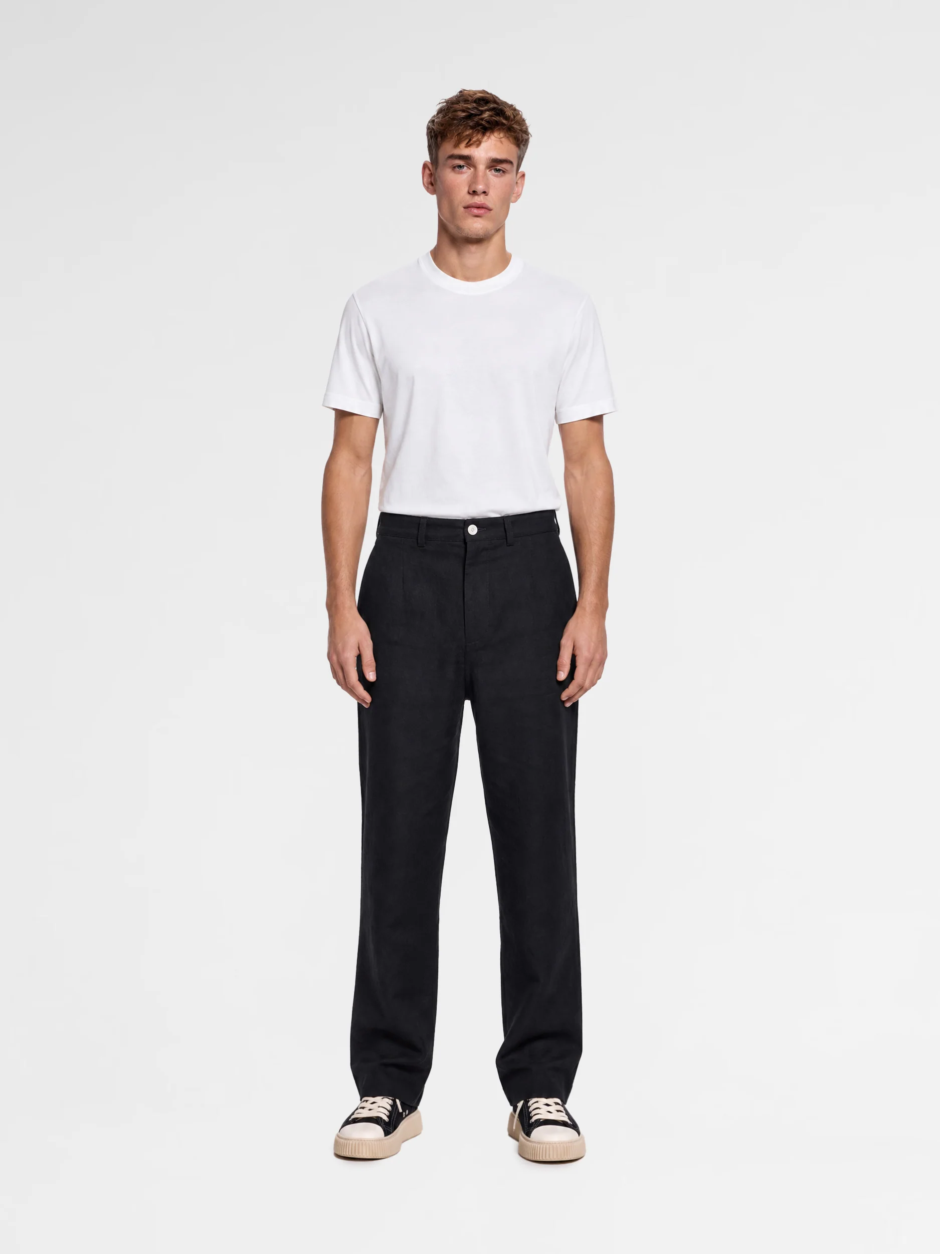 MAISON 9 PARIS Black Linen Trousers Pants - Image 2