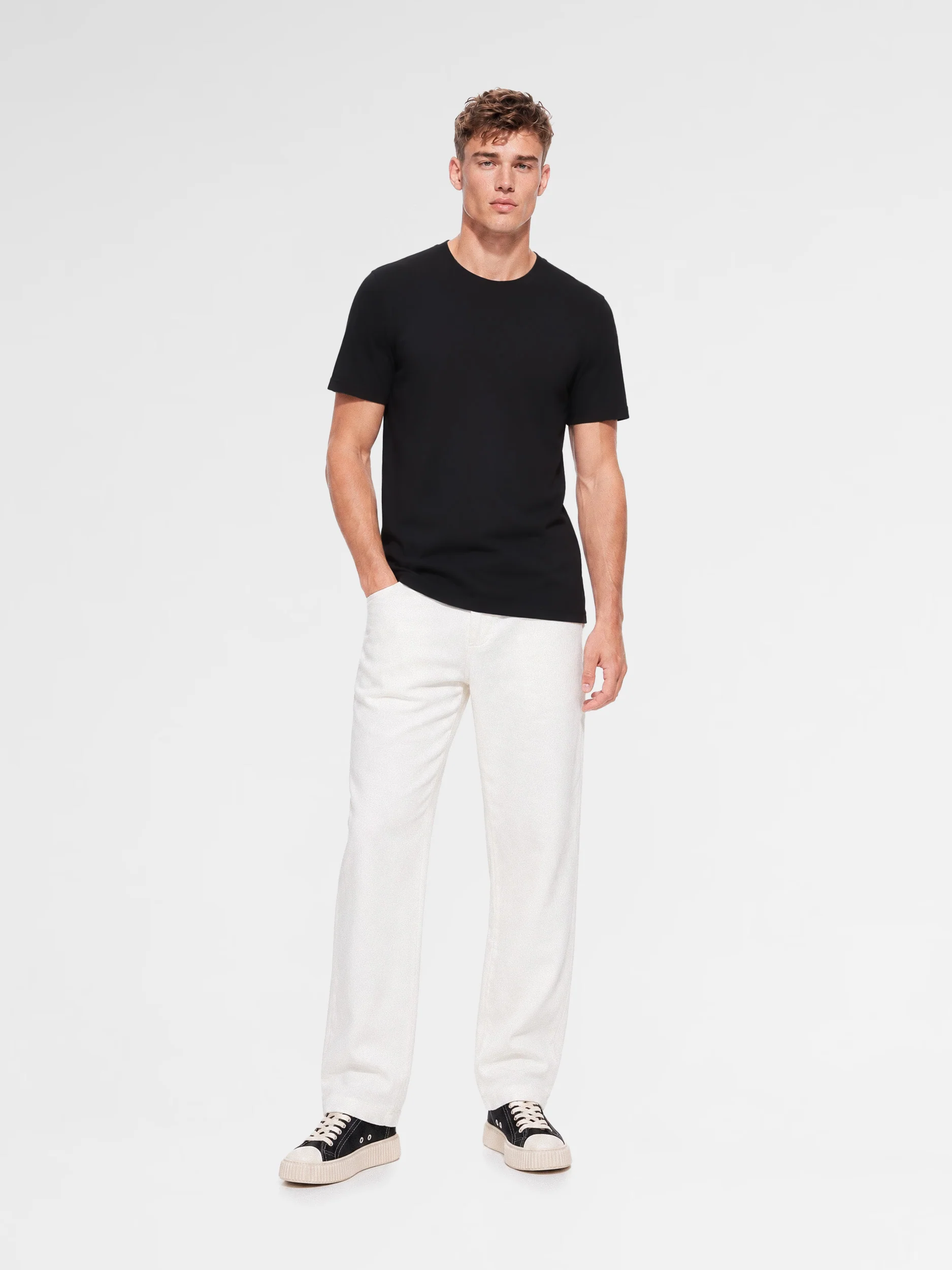 MAISON 9 PARIS Black Mercerized Cotton T-Shirt - Image 3