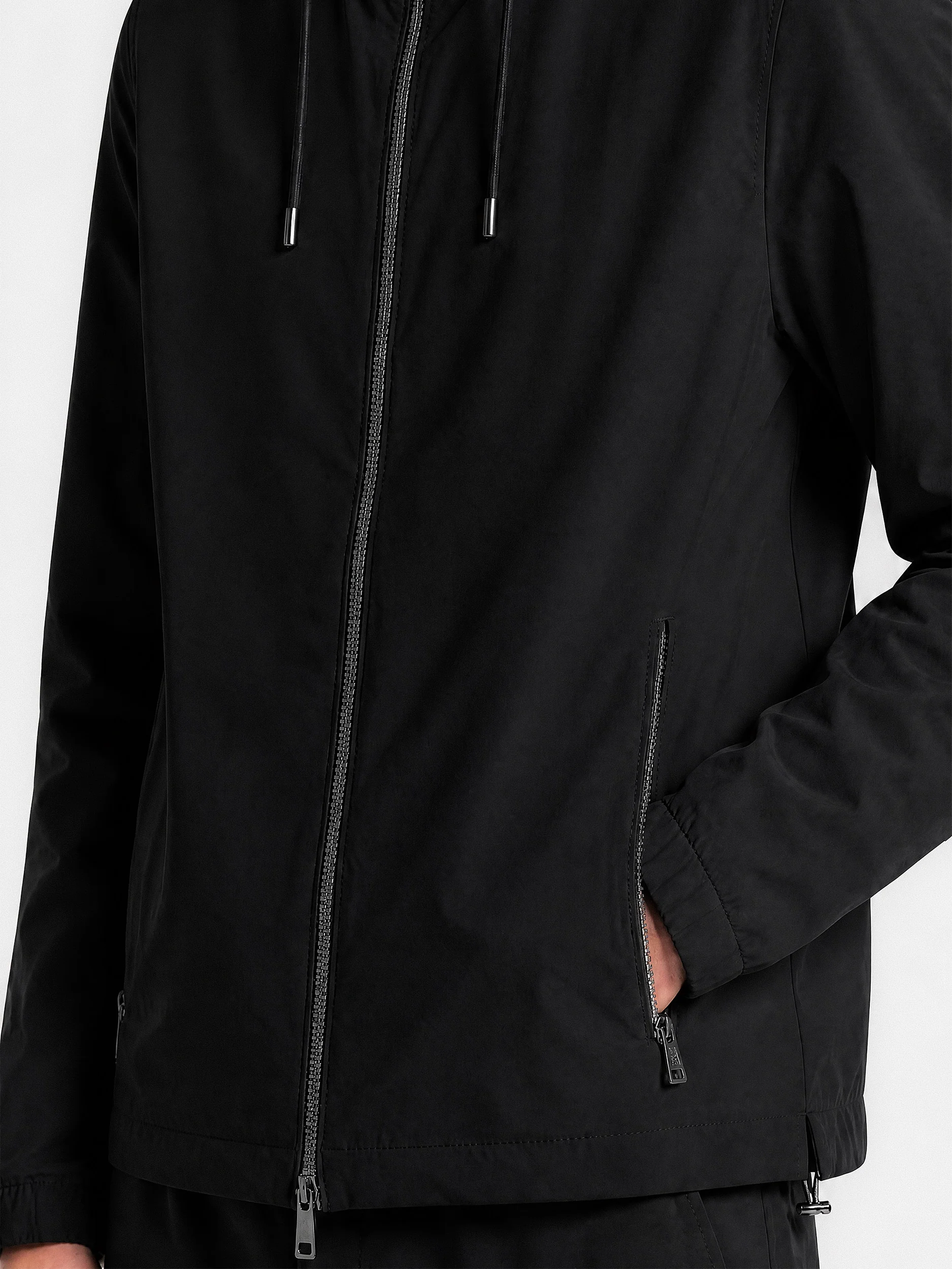 MAISON 9 PARIS Black Zipper Nylon Windbreaker Jacket - Image 3
