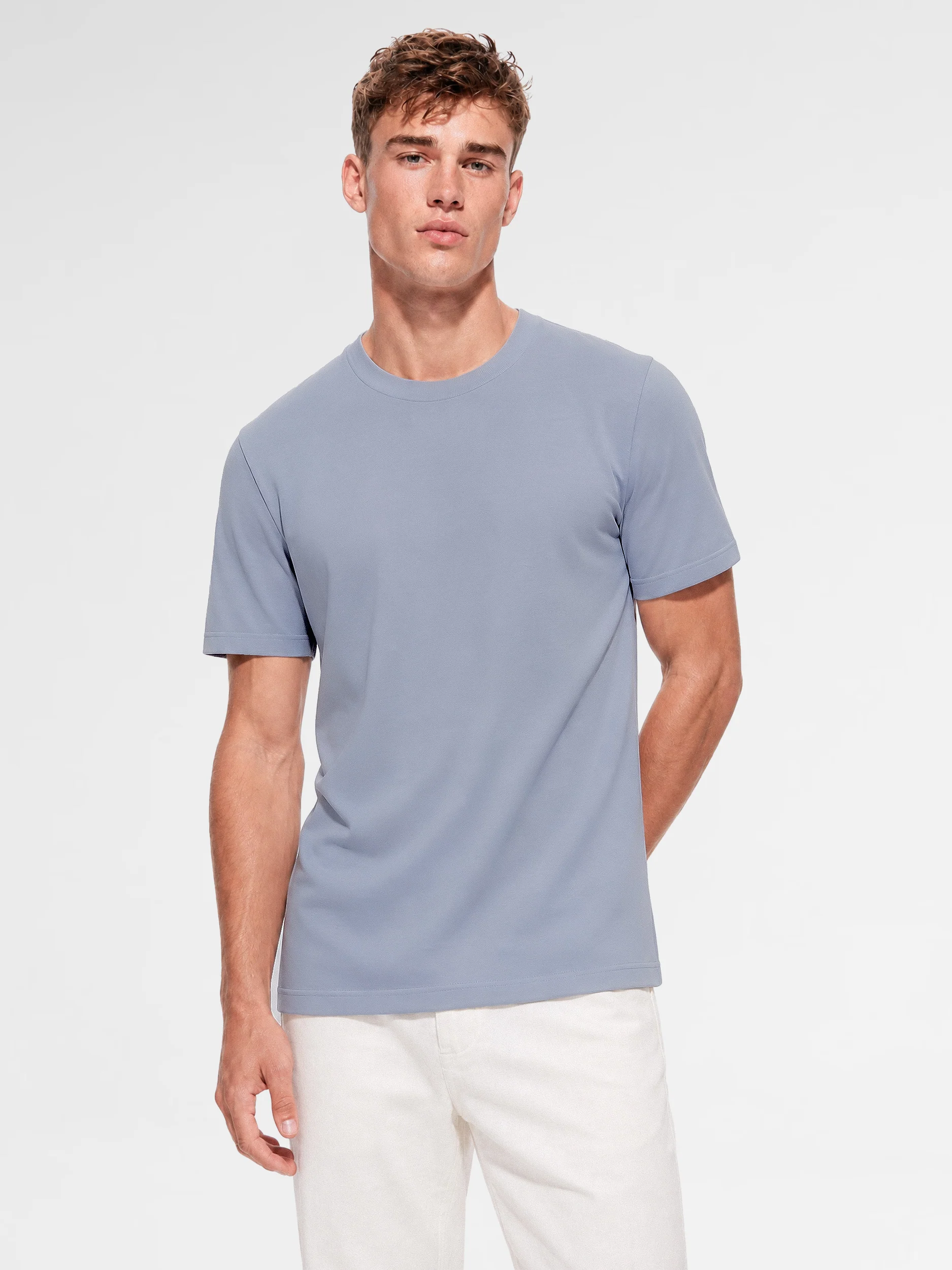 MAISON 9 PARIS Blue Mercerized Cotton T-Shirt - Image 2