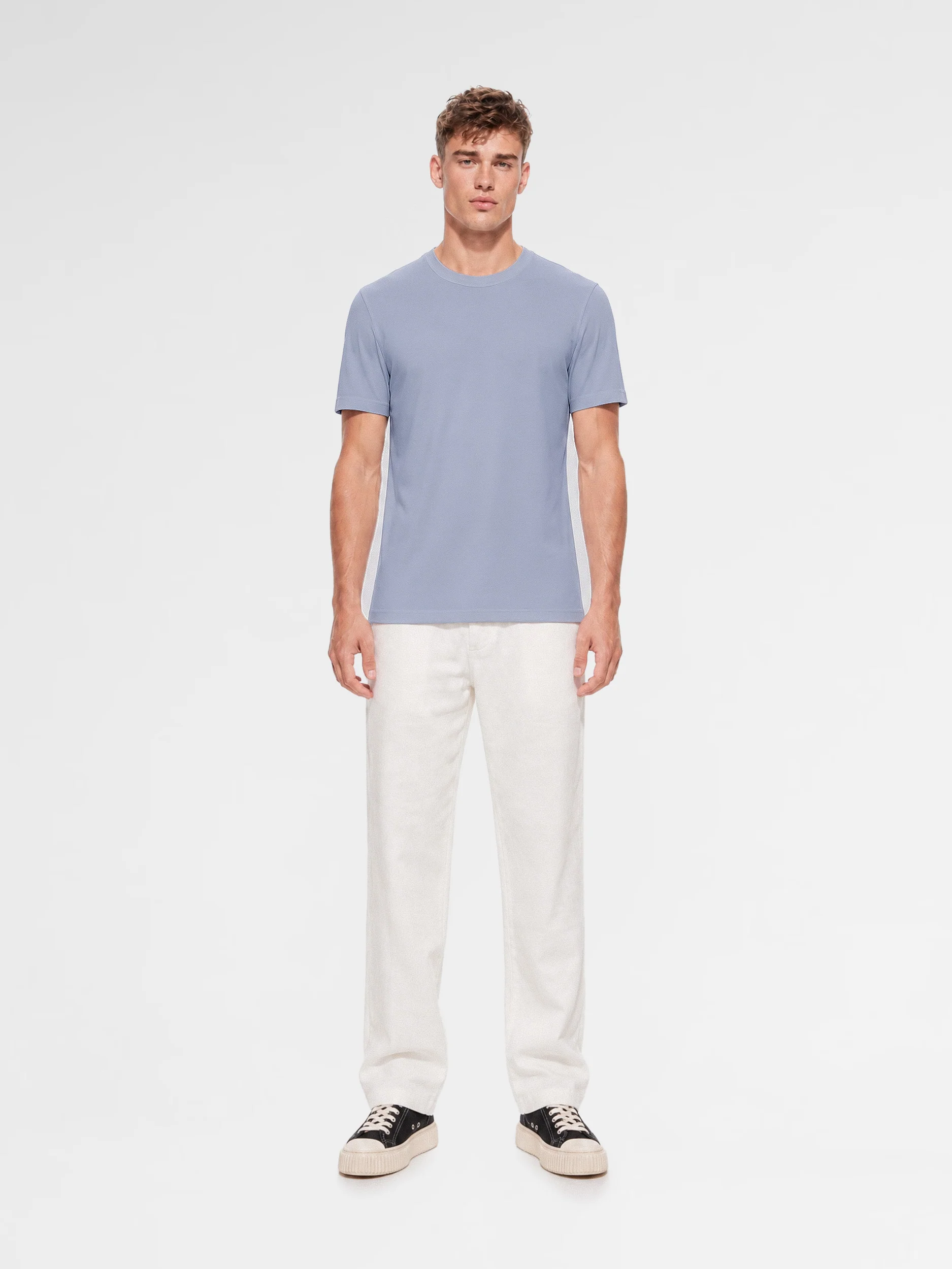 MAISON 9 PARIS Blue Mercerized Cotton T-Shirt - Image 3