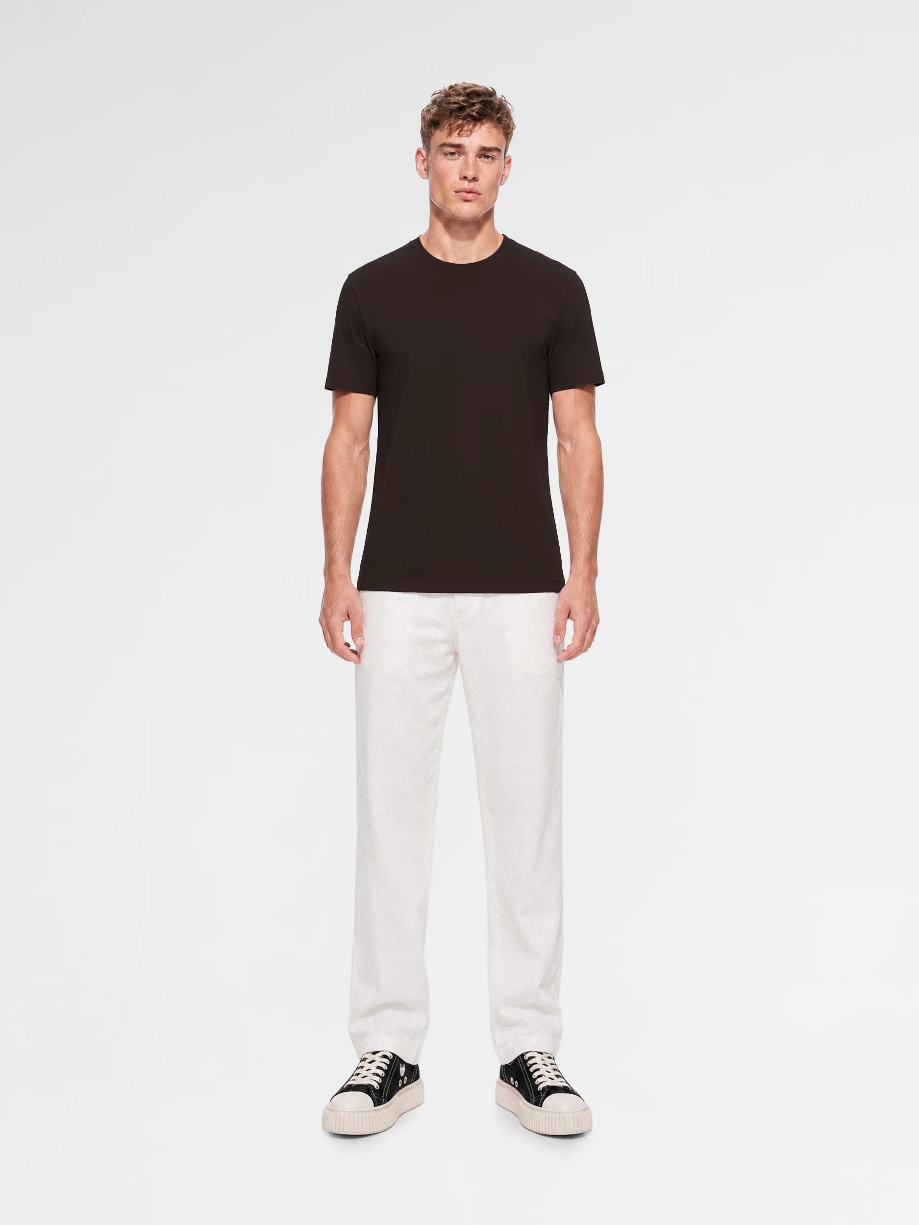 MAISON 9 PARIS Brown Mercerized Cotton T-Shirt - Image 3