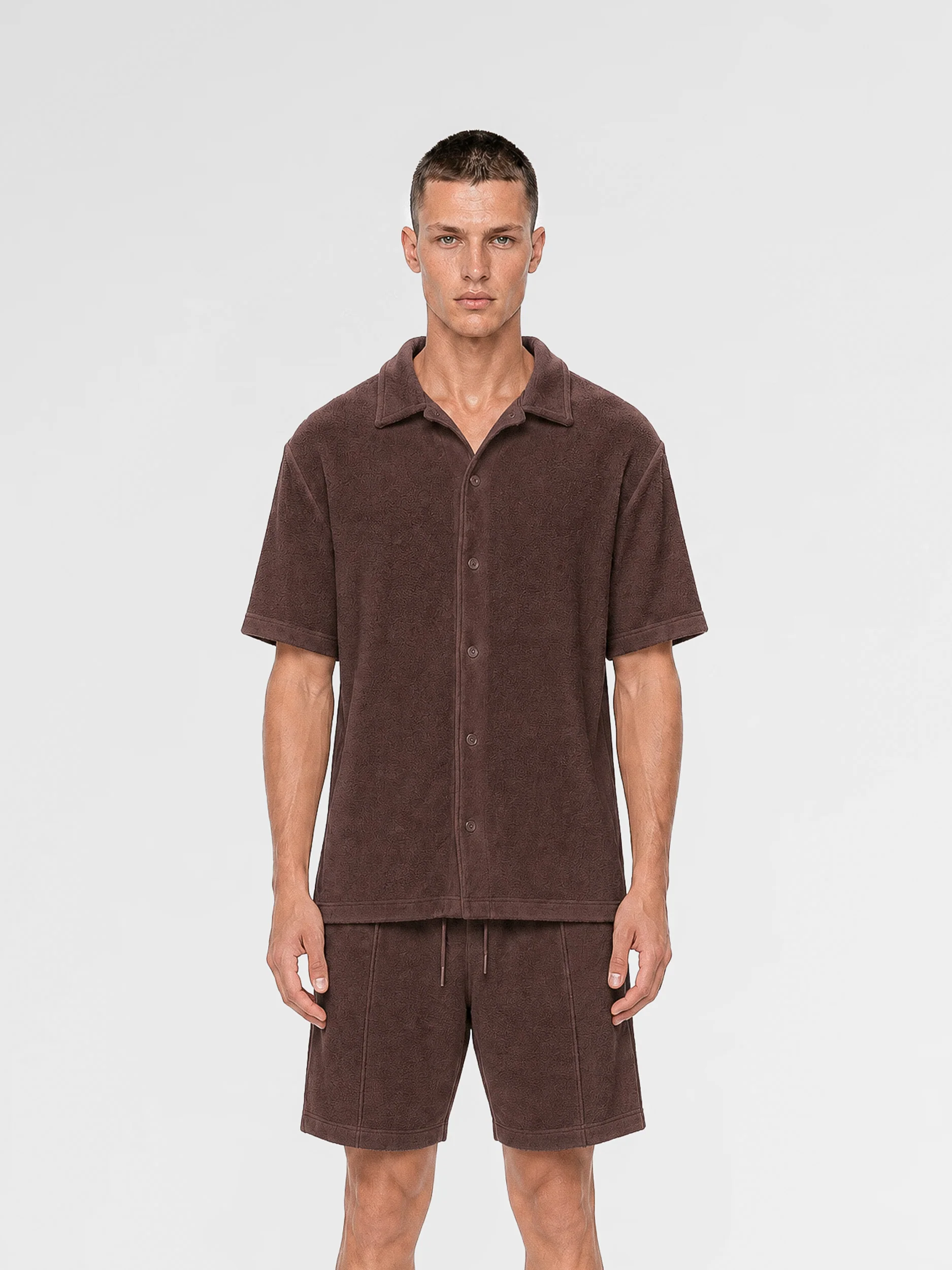 MAISON 9 PARIS Brown Towel Shirt / Shorts