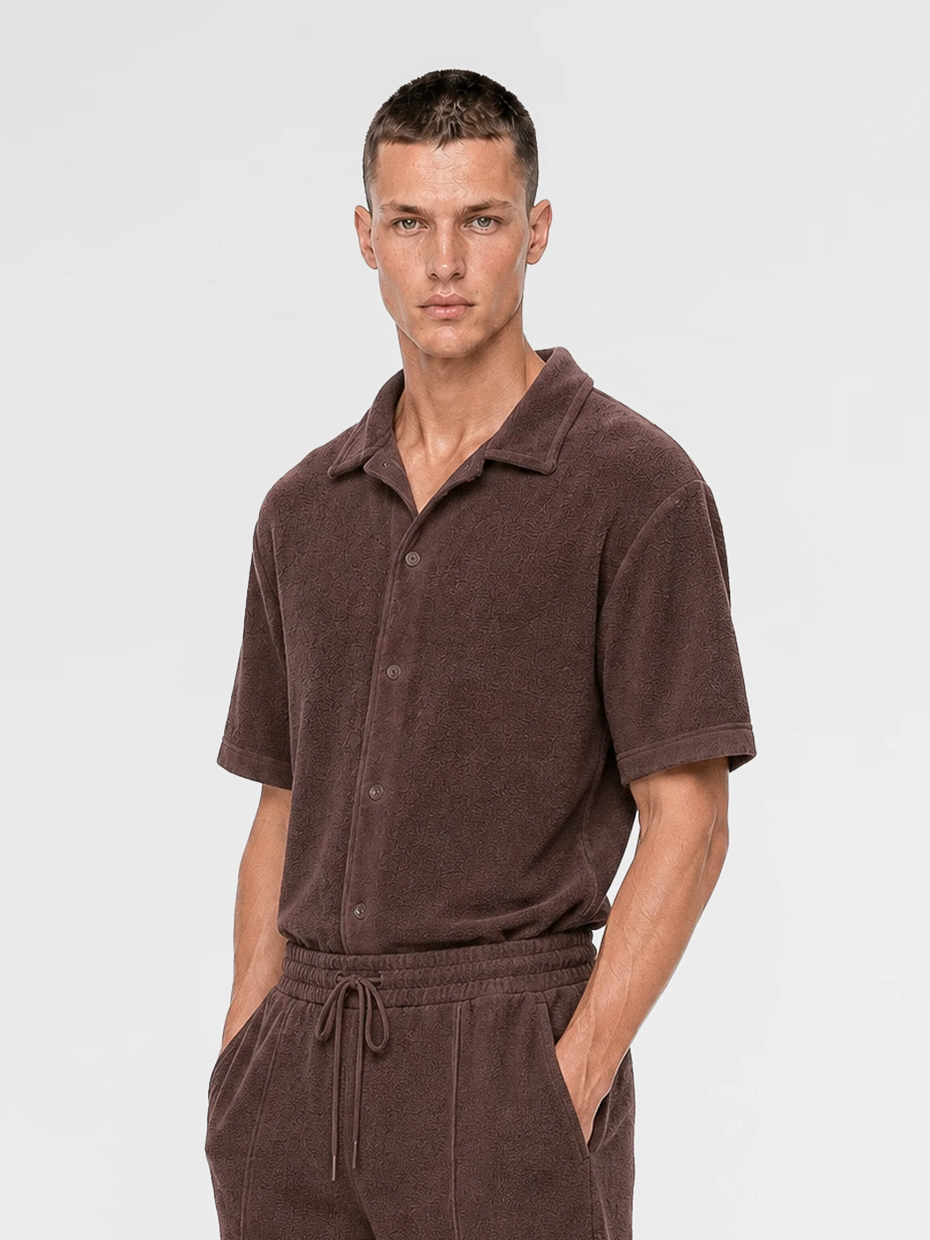 MAISON 9 PARIS Brown Towel Shirt / Shorts - Image 3