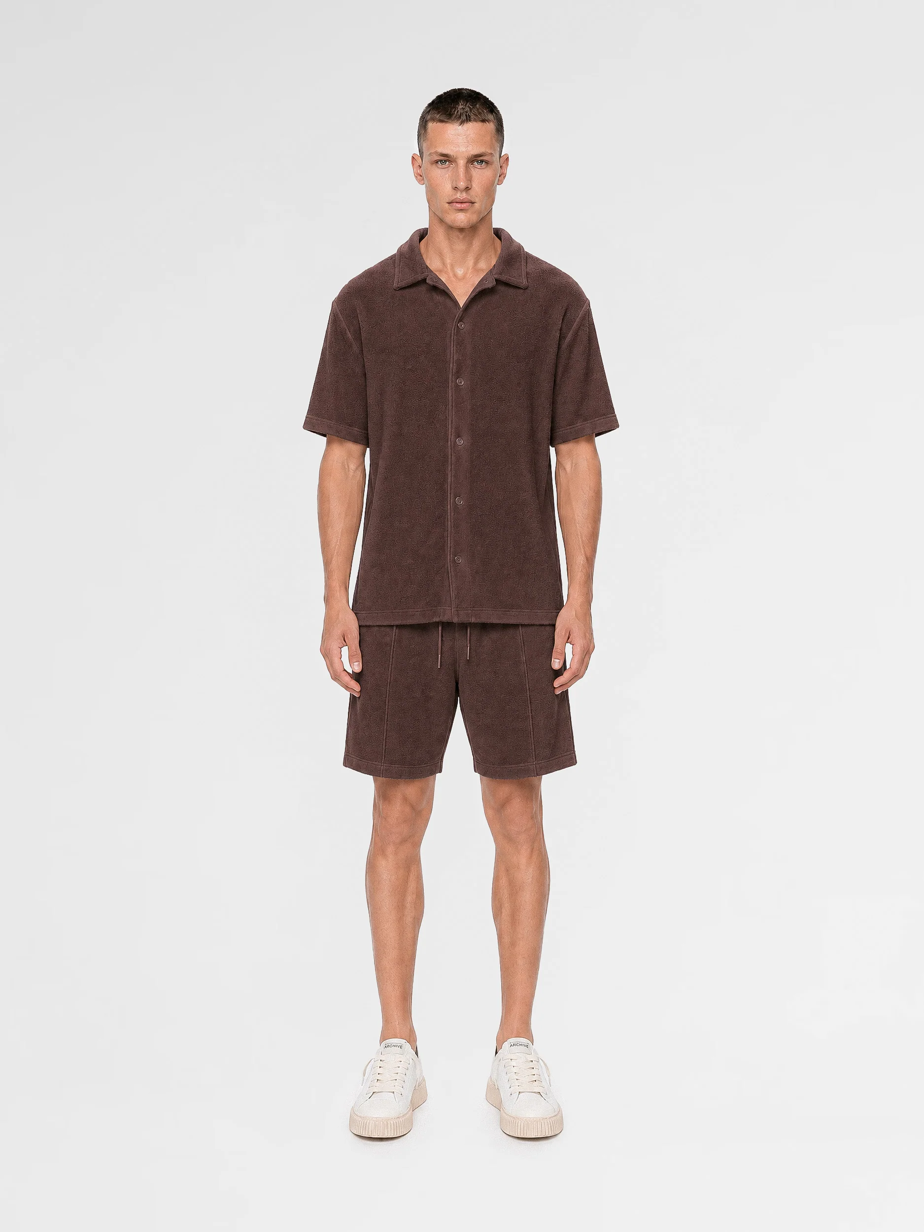 MAISON 9 PARIS Brown Towel Shirt / Shorts - Image 4