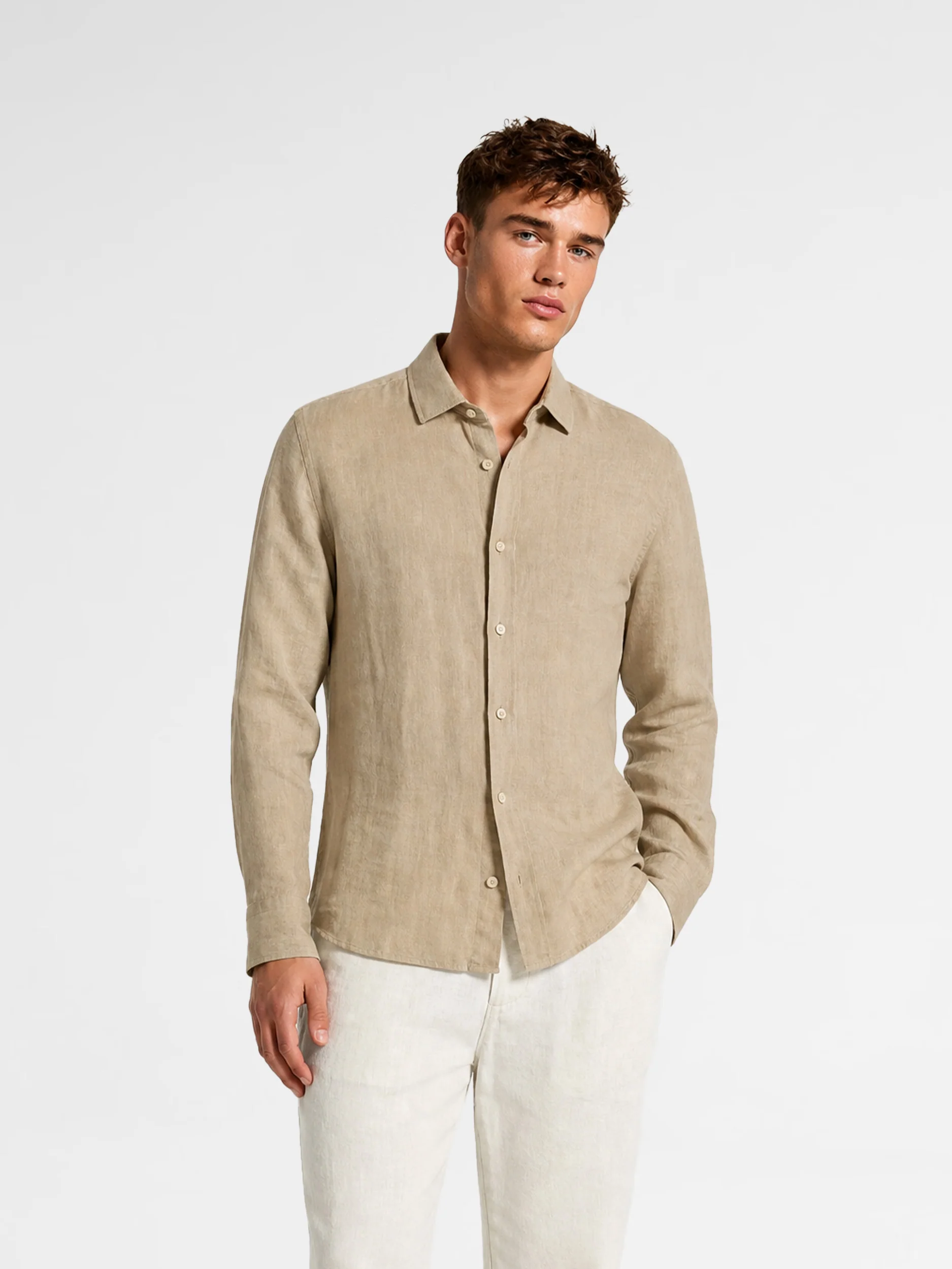 MAISON 9 PARIS Camel Linen Shirt
