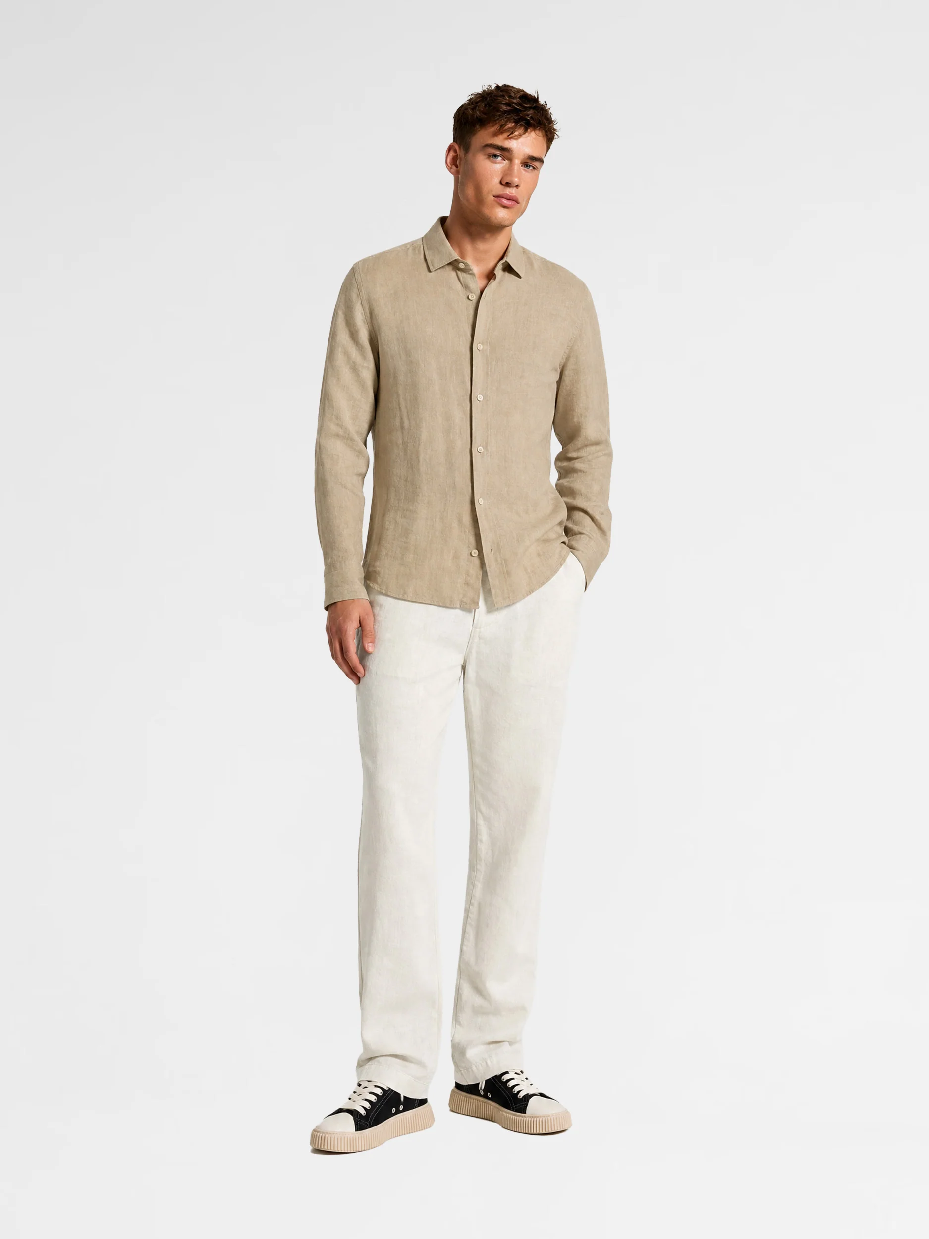 MAISON 9 PARIS Camel Linen Shirt - Image 2