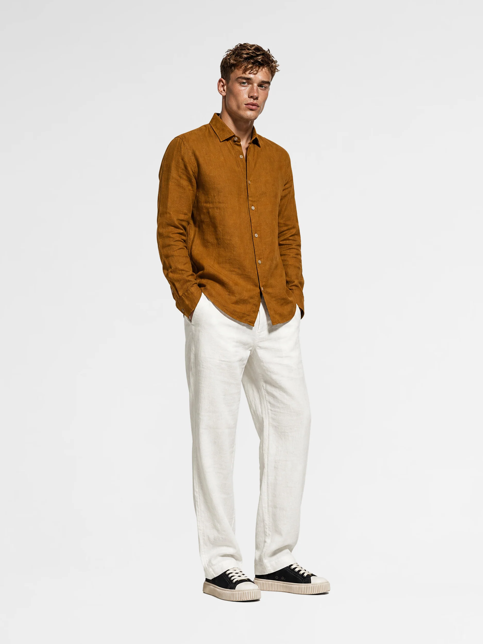 MAISON 9 PARIS Dark Tile Linen Shirt - Image 2