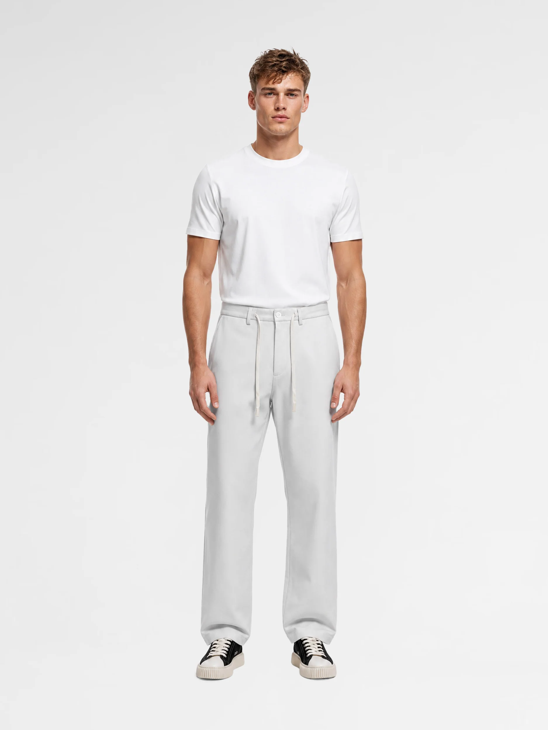 MAISON 9 PARIS Gray Soft Cotton Trousers Pants - Image 2