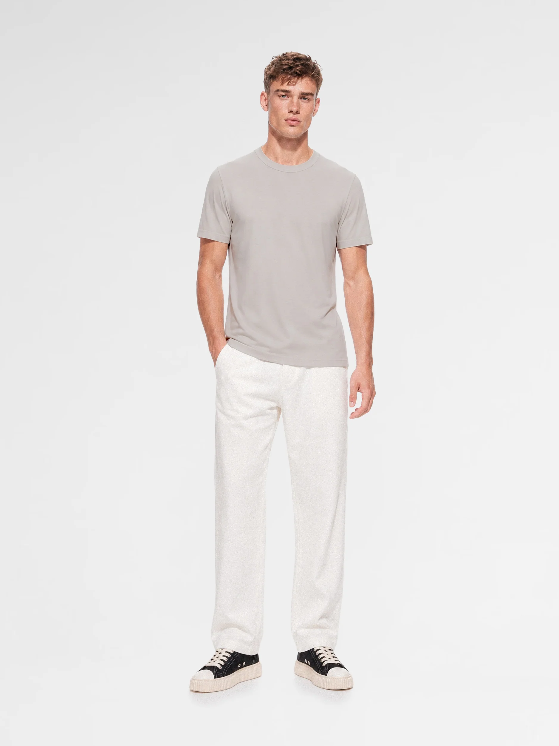 MAISON 9 PARIS Grey Mercerized Cotton T-Shirt - Image 3