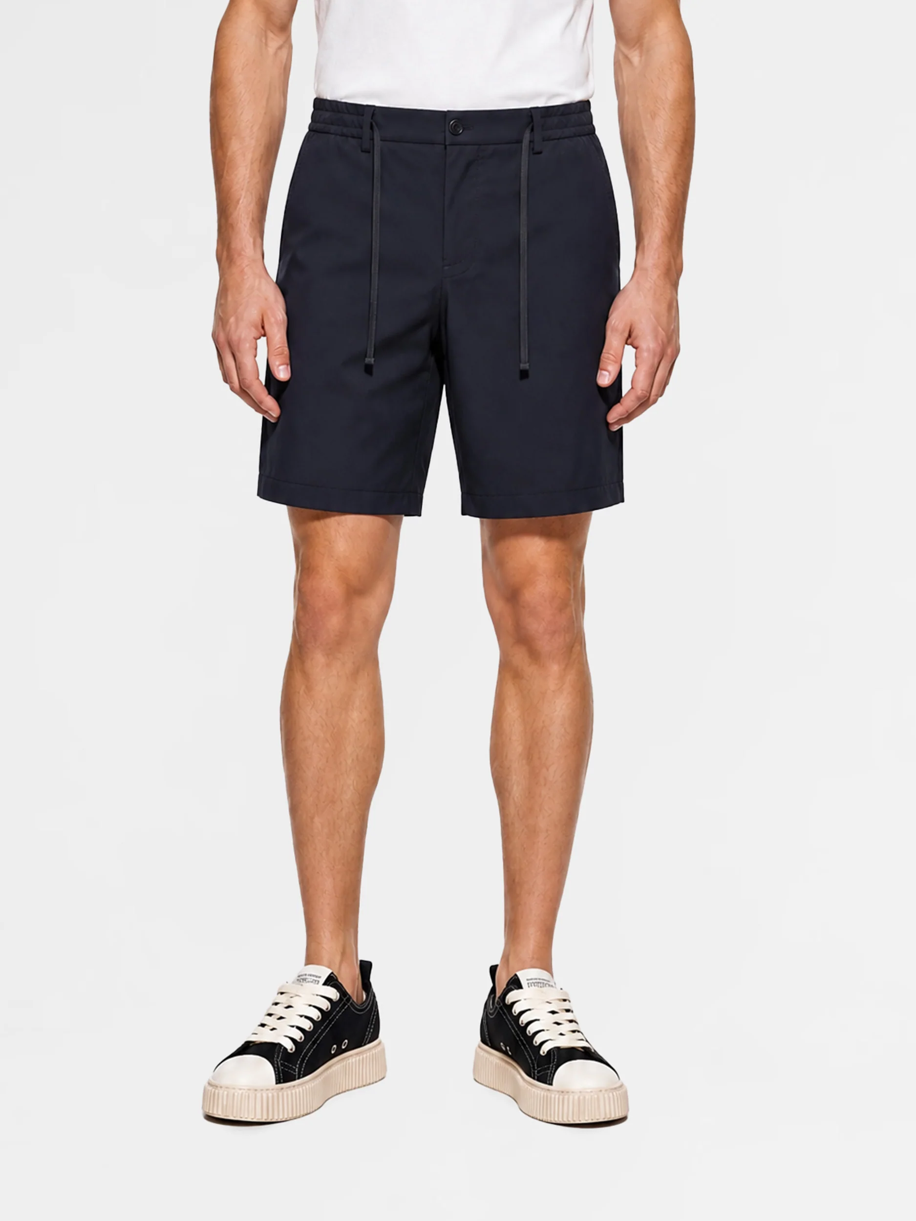 MAISON 9 PARIS High-End Navy Nylon Shorts