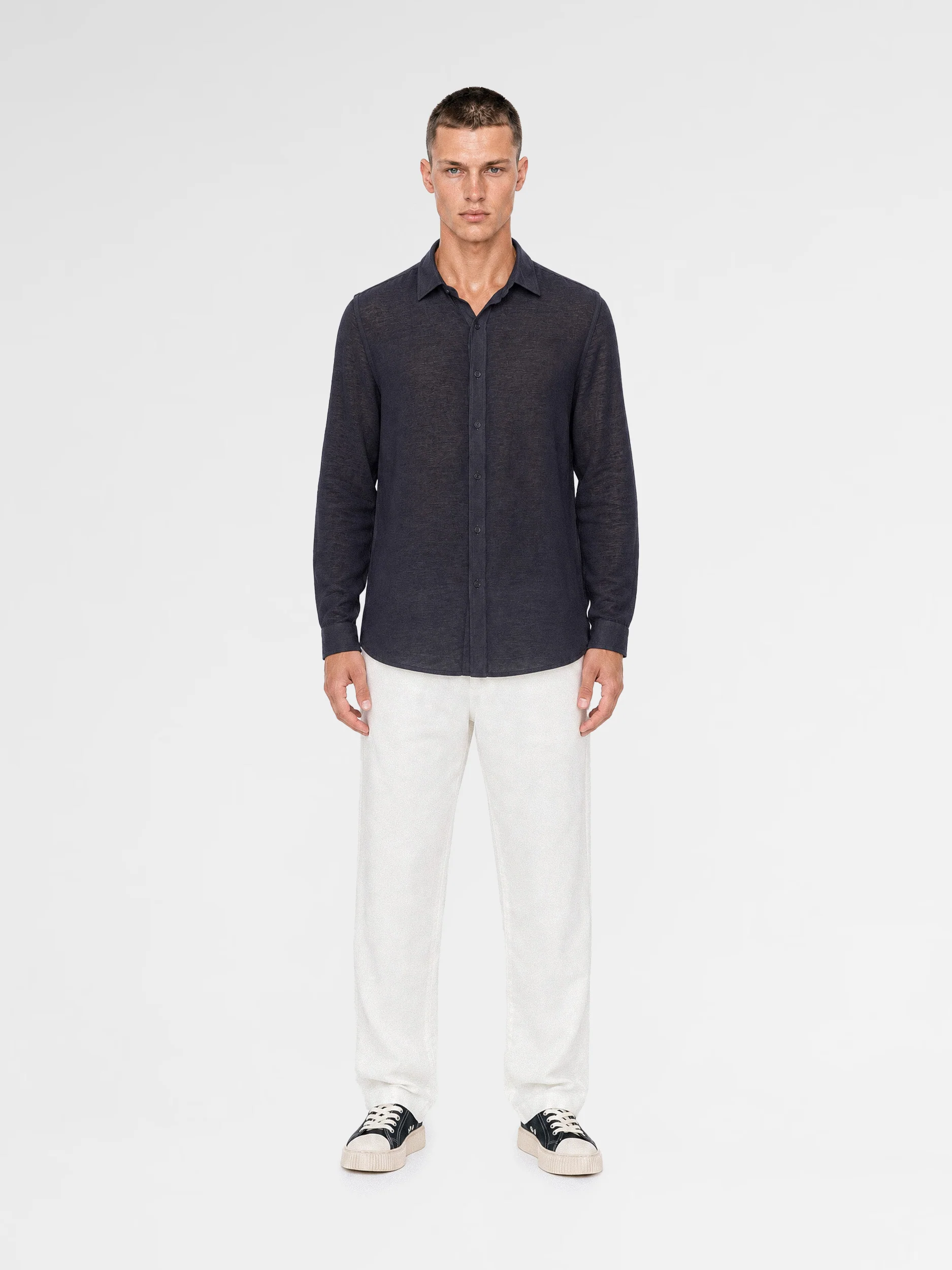 MAISON 9 PARIS Navy Soft Cotton Shirt - Image 3