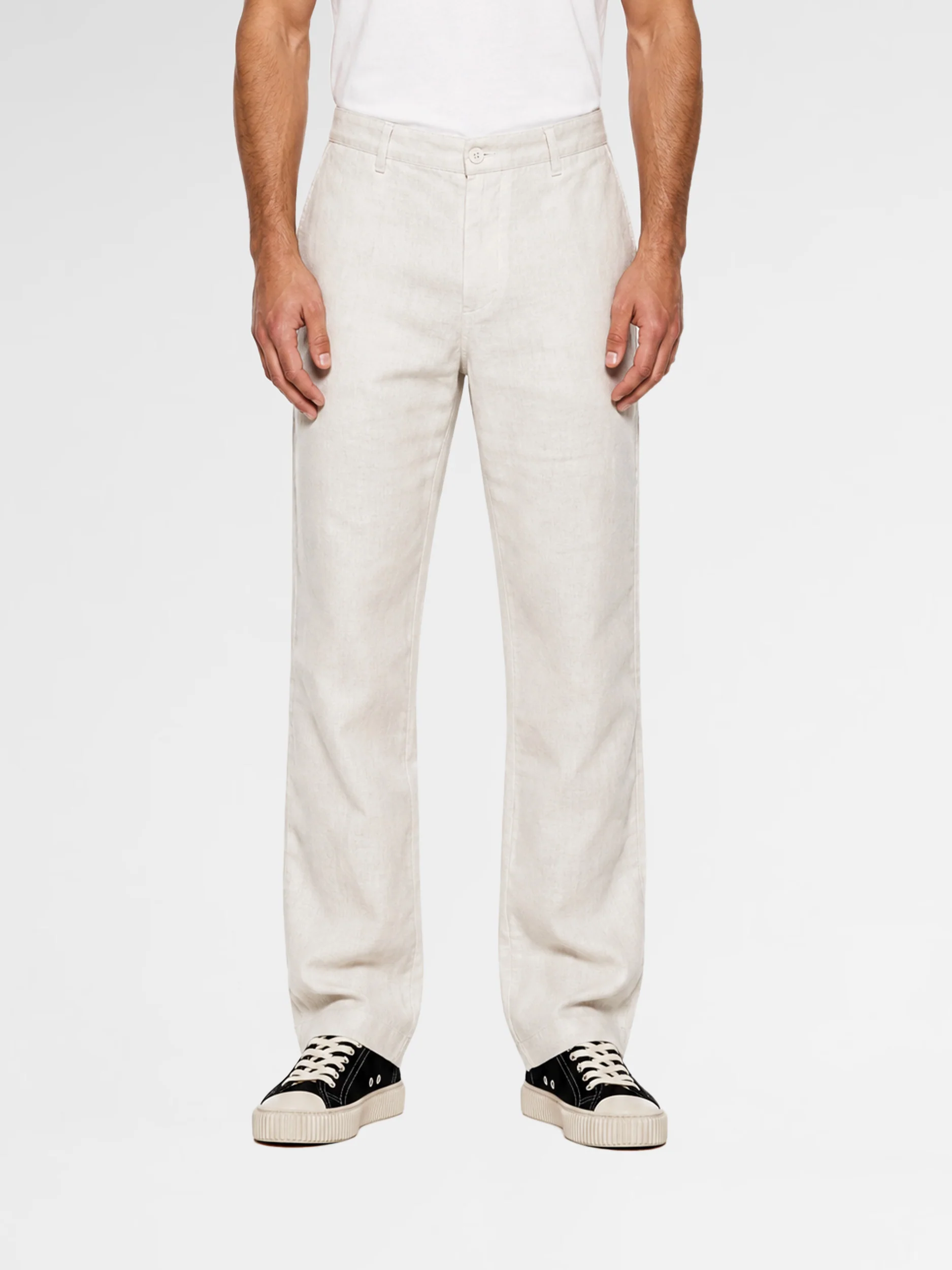 MAISON 9 PARIS White Linen Trousers Pants