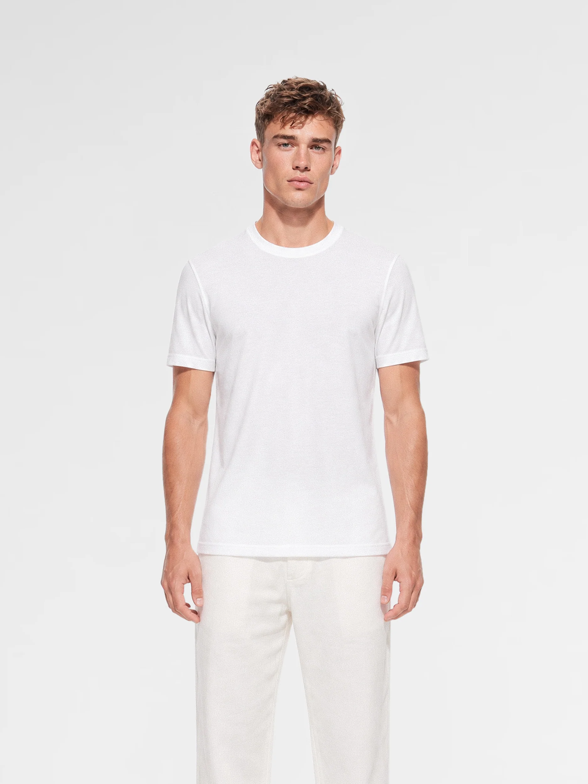 MAISON 9 PARIS White Mercerized Cotton T-Shirt